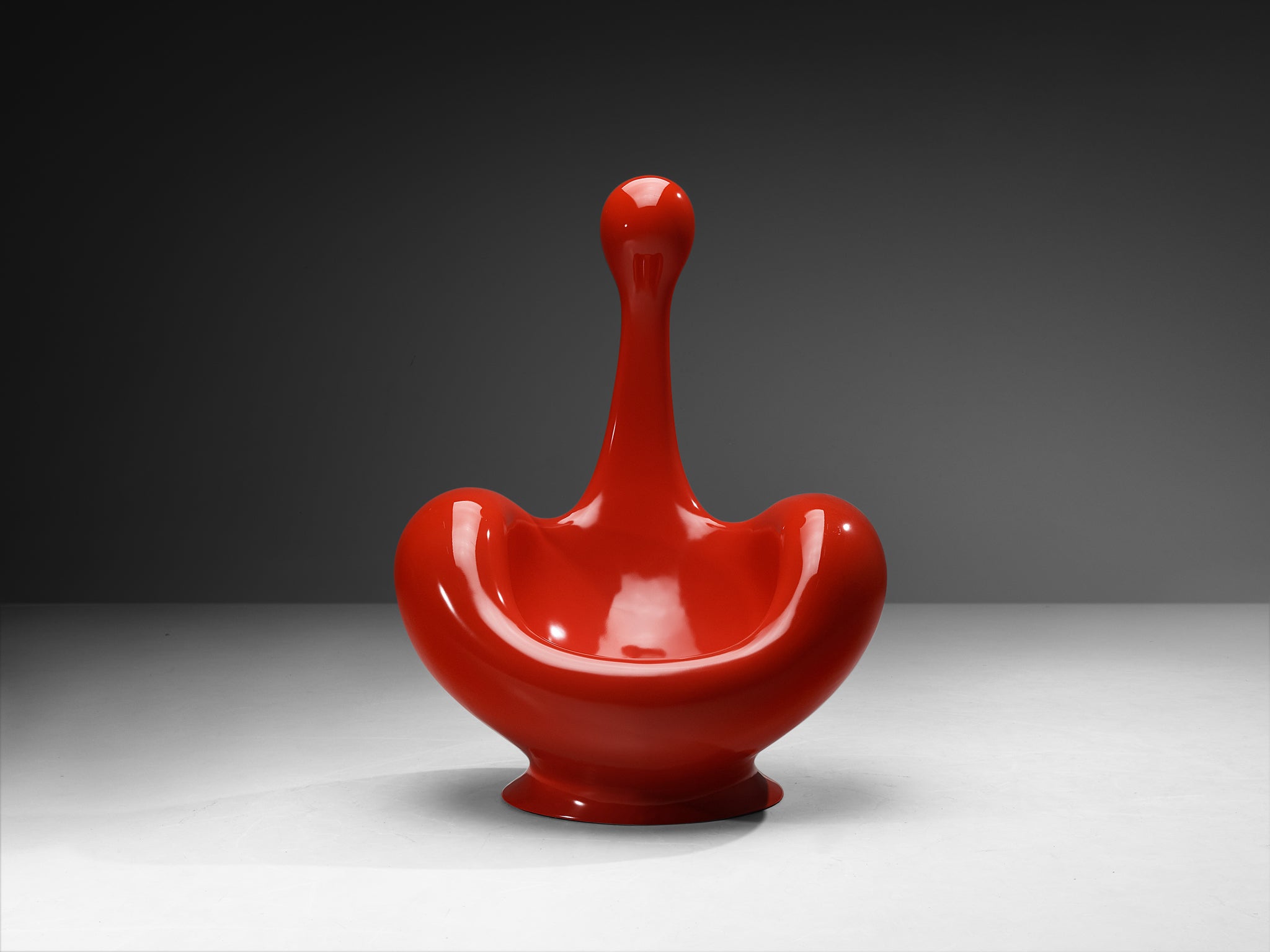 Huub & Adelheid Kortekaas 'Engelhart' Chair in Bright Red Cast Polyester Seating Morentz