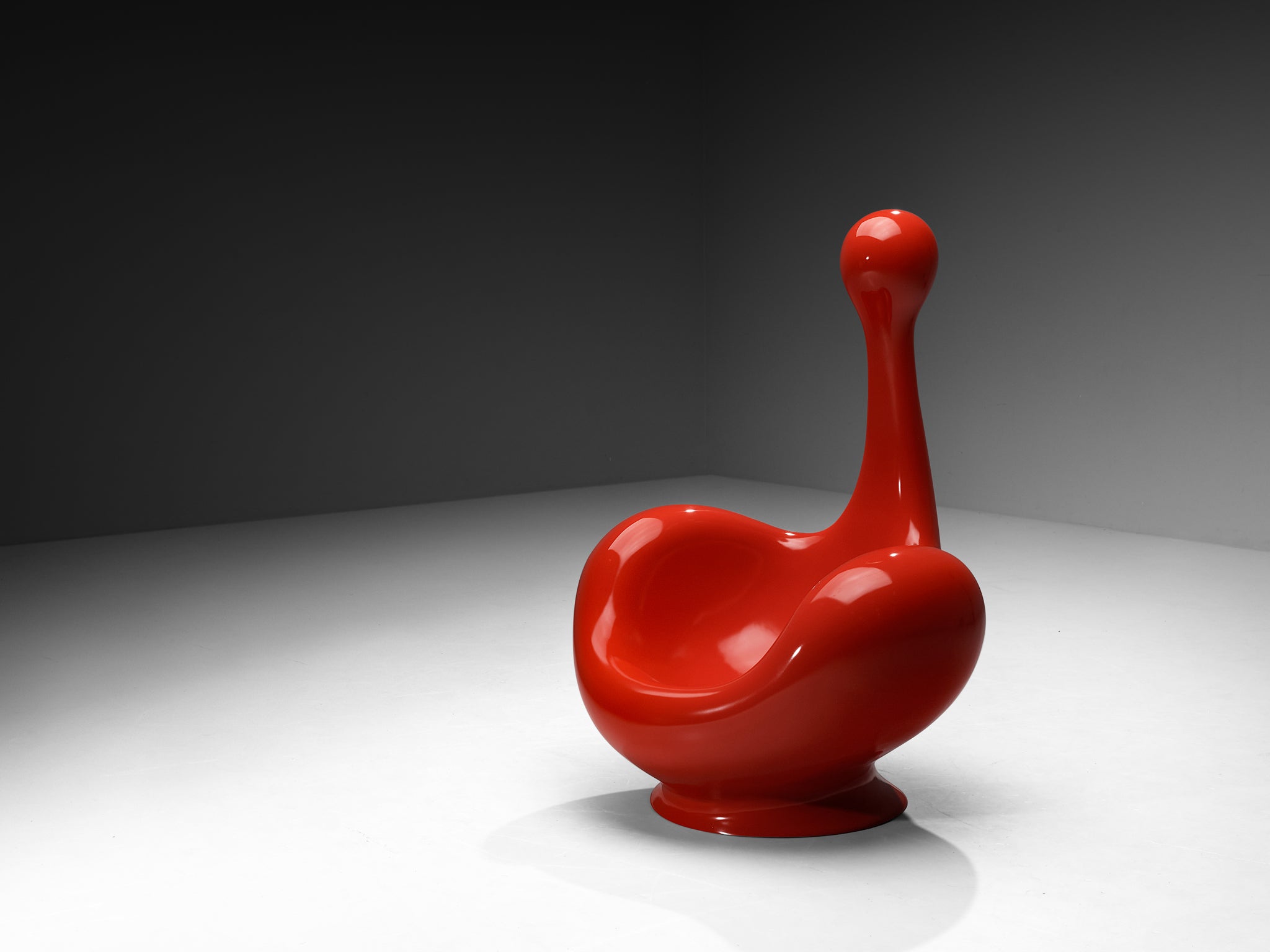 Huub & Adelheid Kortekaas 'Engelhart' Chair in Bright Red Cast Polyester Seating Morentz