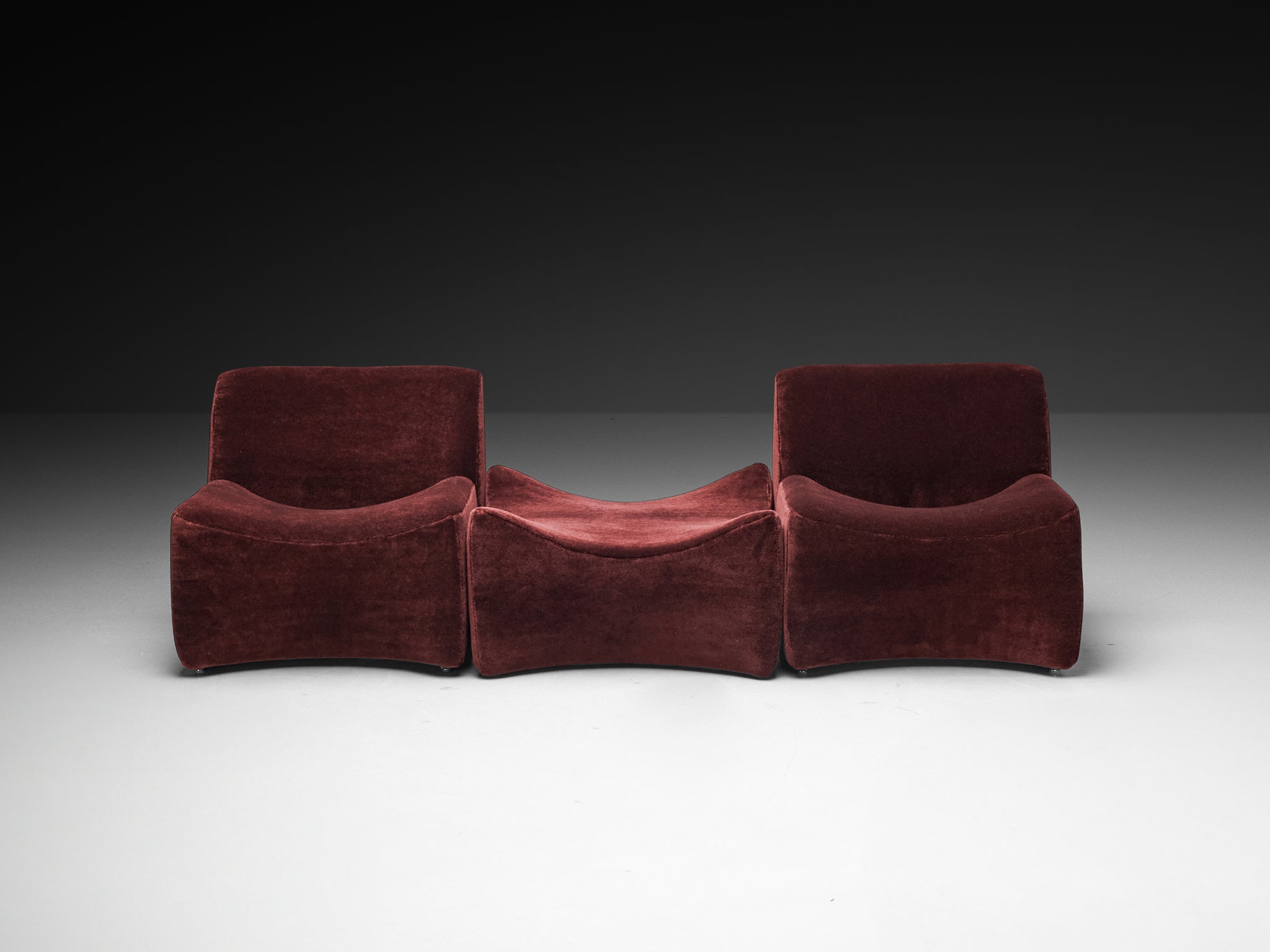 Fler 'Idler' Lounge Chairs with Ottoman in Teddy Mohair by Pierre Frey Seating Morentz