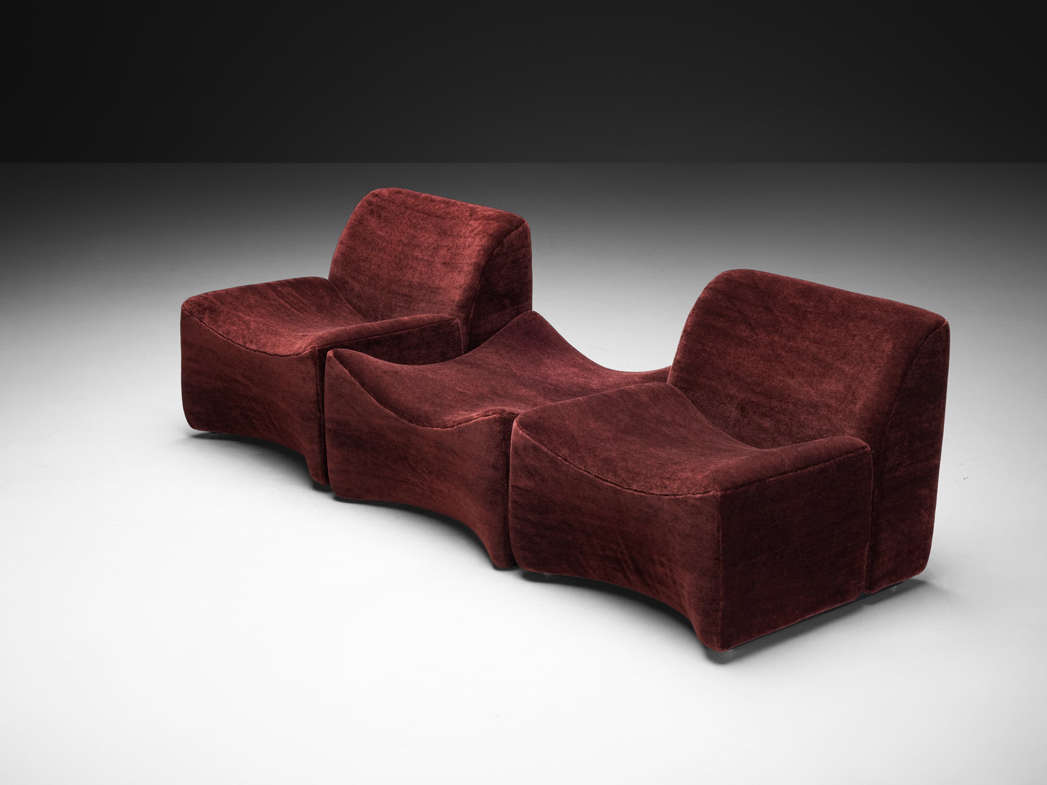 Fler 'Idler' Lounge Chairs with Ottoman in Teddy Mohair by Pierre Frey Seating Morentz