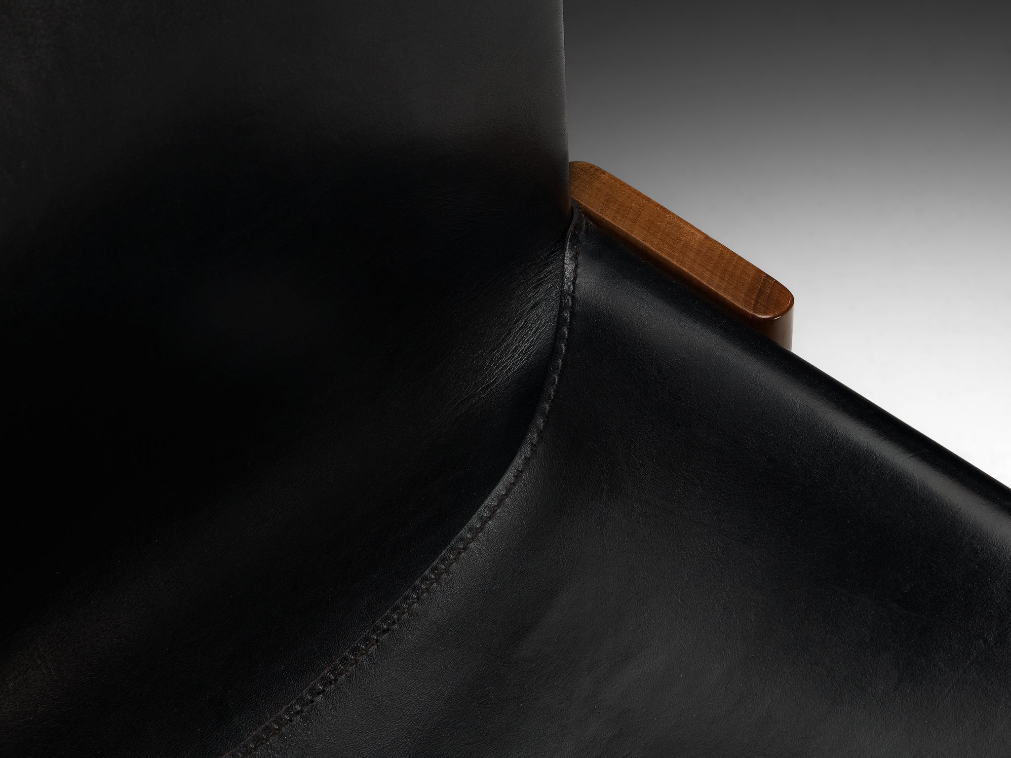 Afra & Tobia Scarpa for Molteni Set of Twelve 'Monk' Dining Chairs in Walnut and Leather Seating Morentz