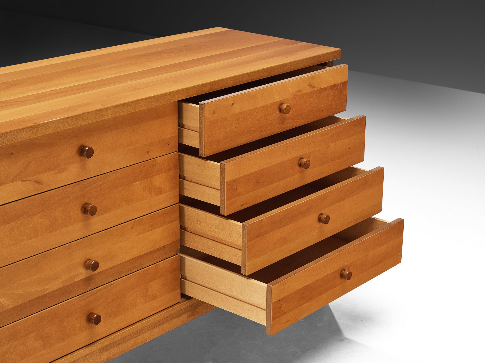 Italian Post-Modern Chest of Drawers in Cherry Wood Case pieces and storage cabinets Morentz
