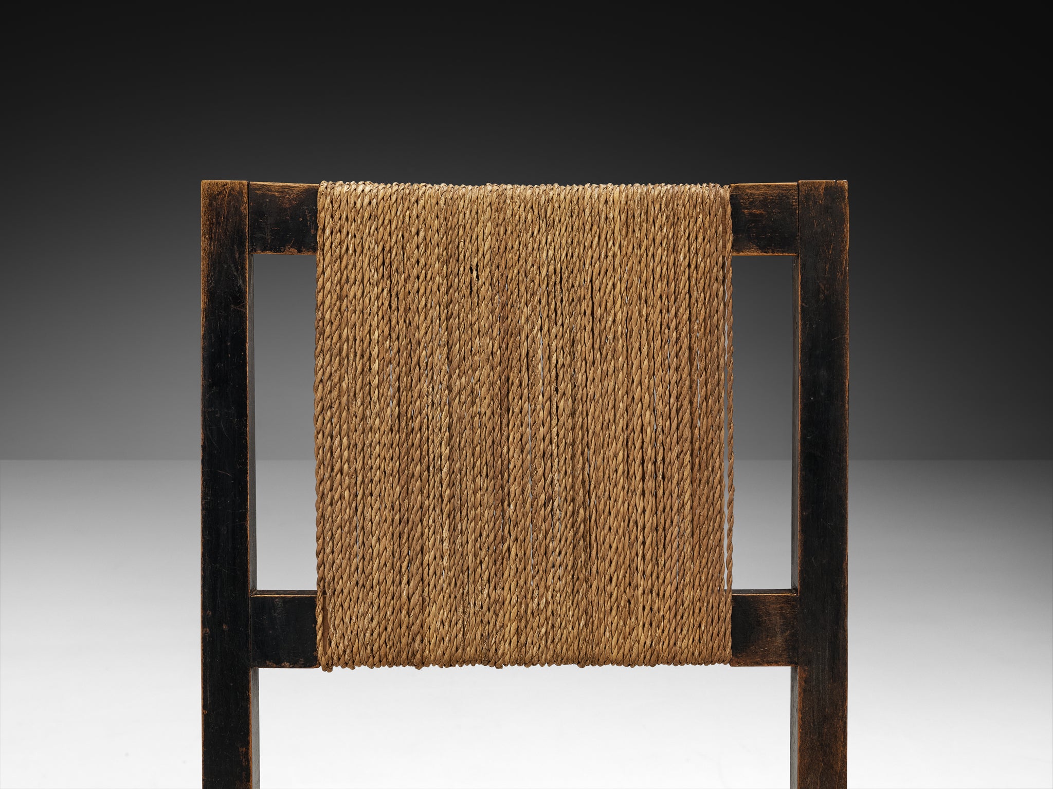 Francis Jourdain Pair of Dining Chairs in Wood and Straw Seats Seating Morentz