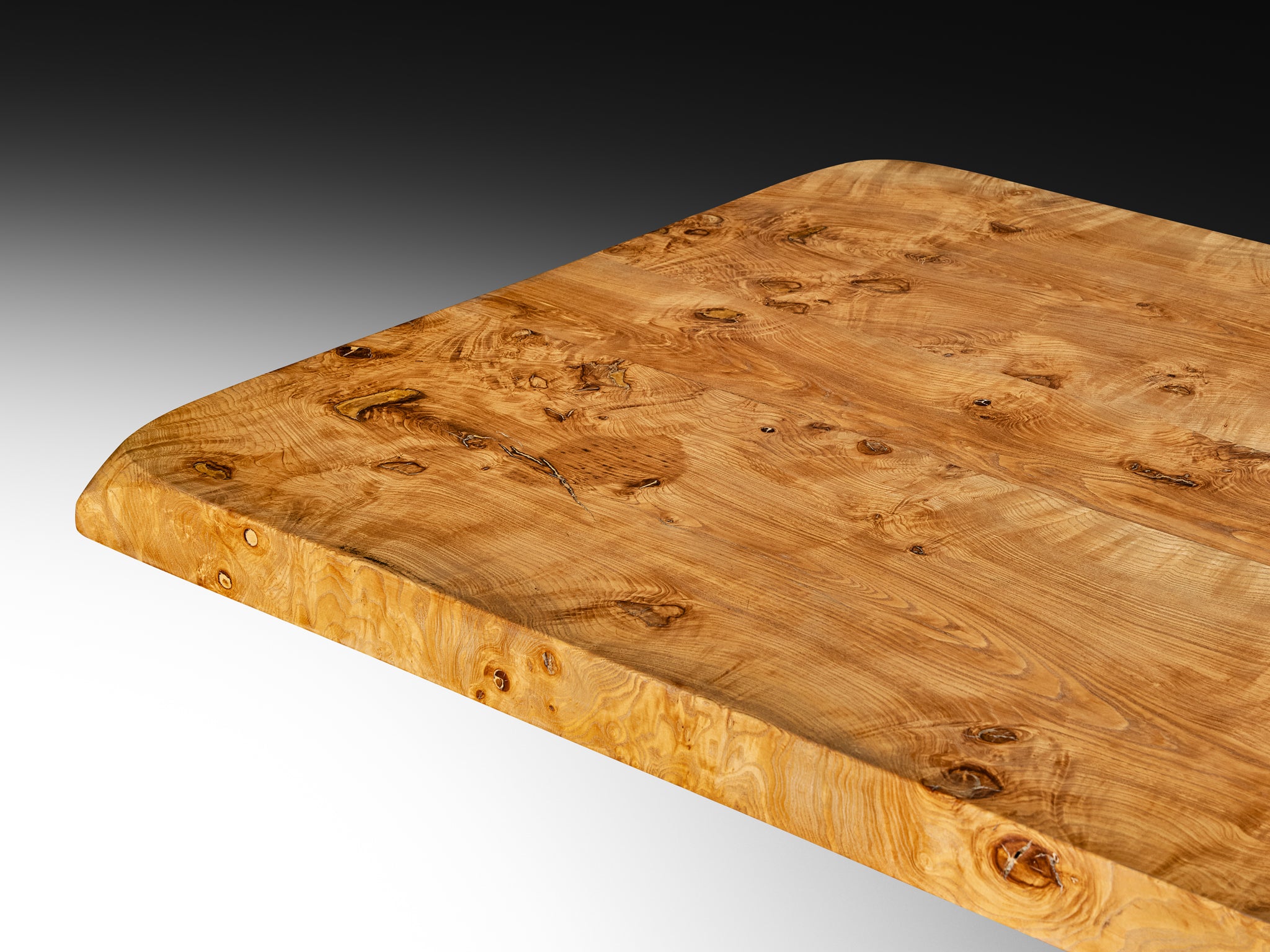 Postmodern French Dining Table in Solid Elm Tables Morentz