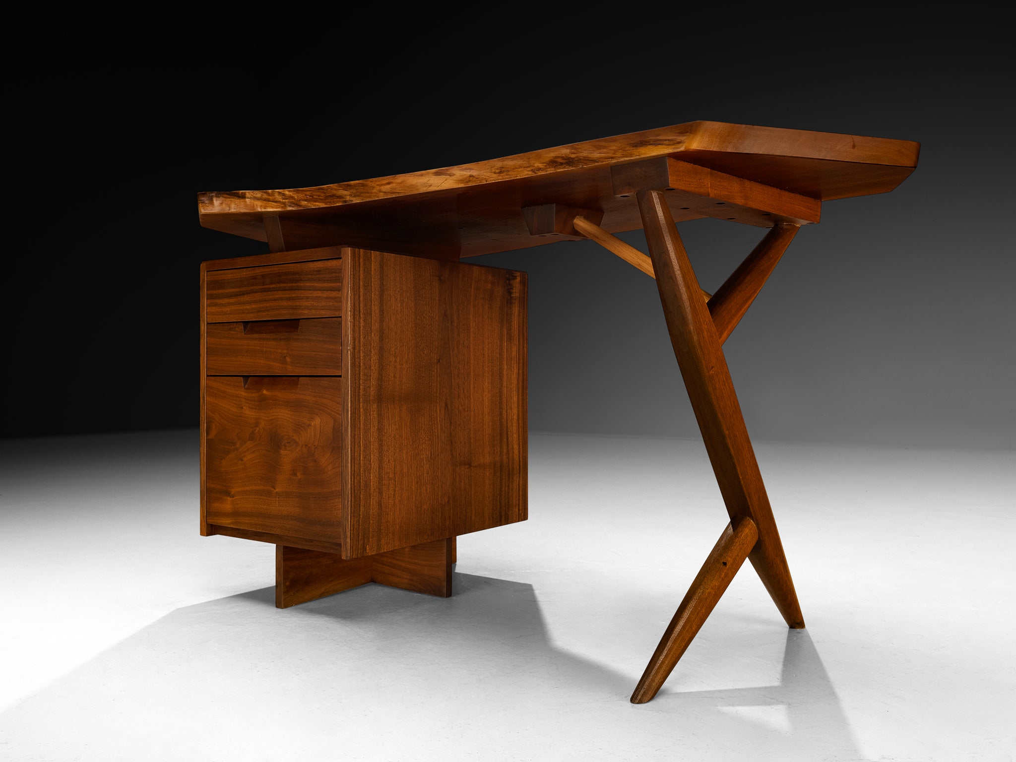 George Nakashima 'Conoid' Writing Desk in American Black Walnut Tables Morentz