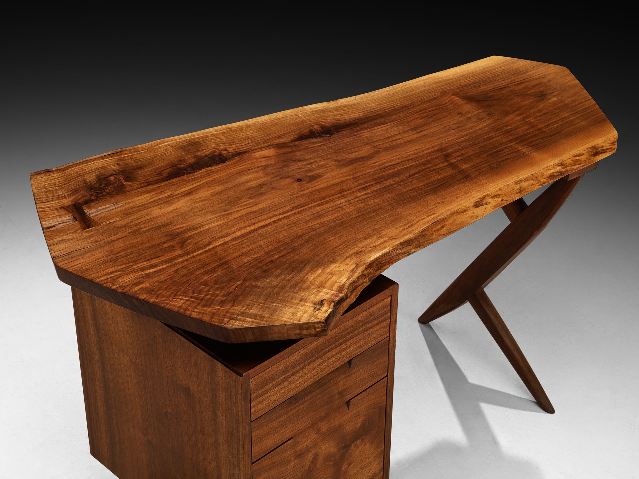 George Nakashima 'Conoid' Writing Desk in American Black Walnut Tables Morentz