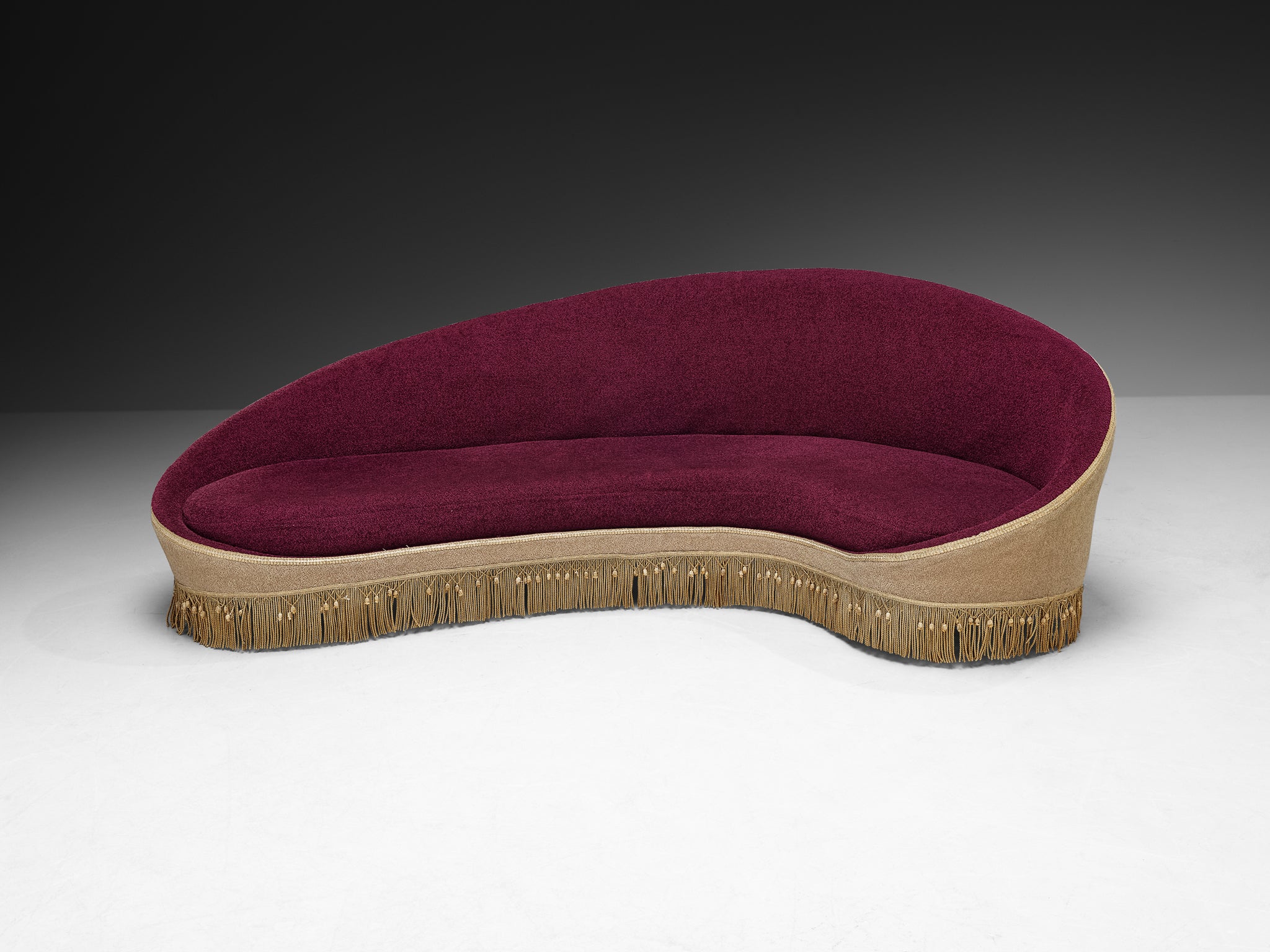 Italian Mid-Century Modern Curved Sofa Seating Morentz