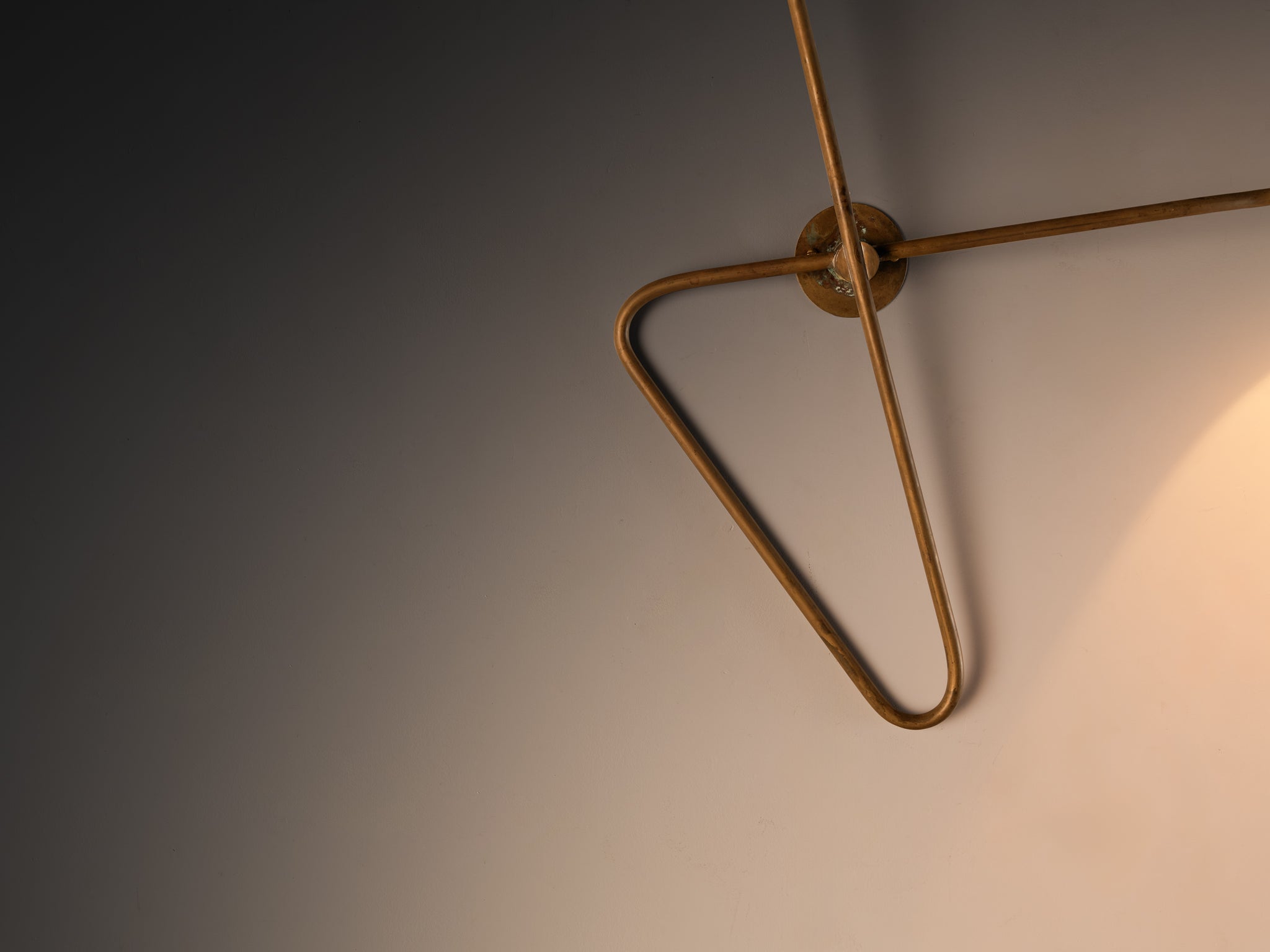Vittoriano Viganó for Arteluce Rare Wall Light in Brass with Off-White Shades Lighting Morentz