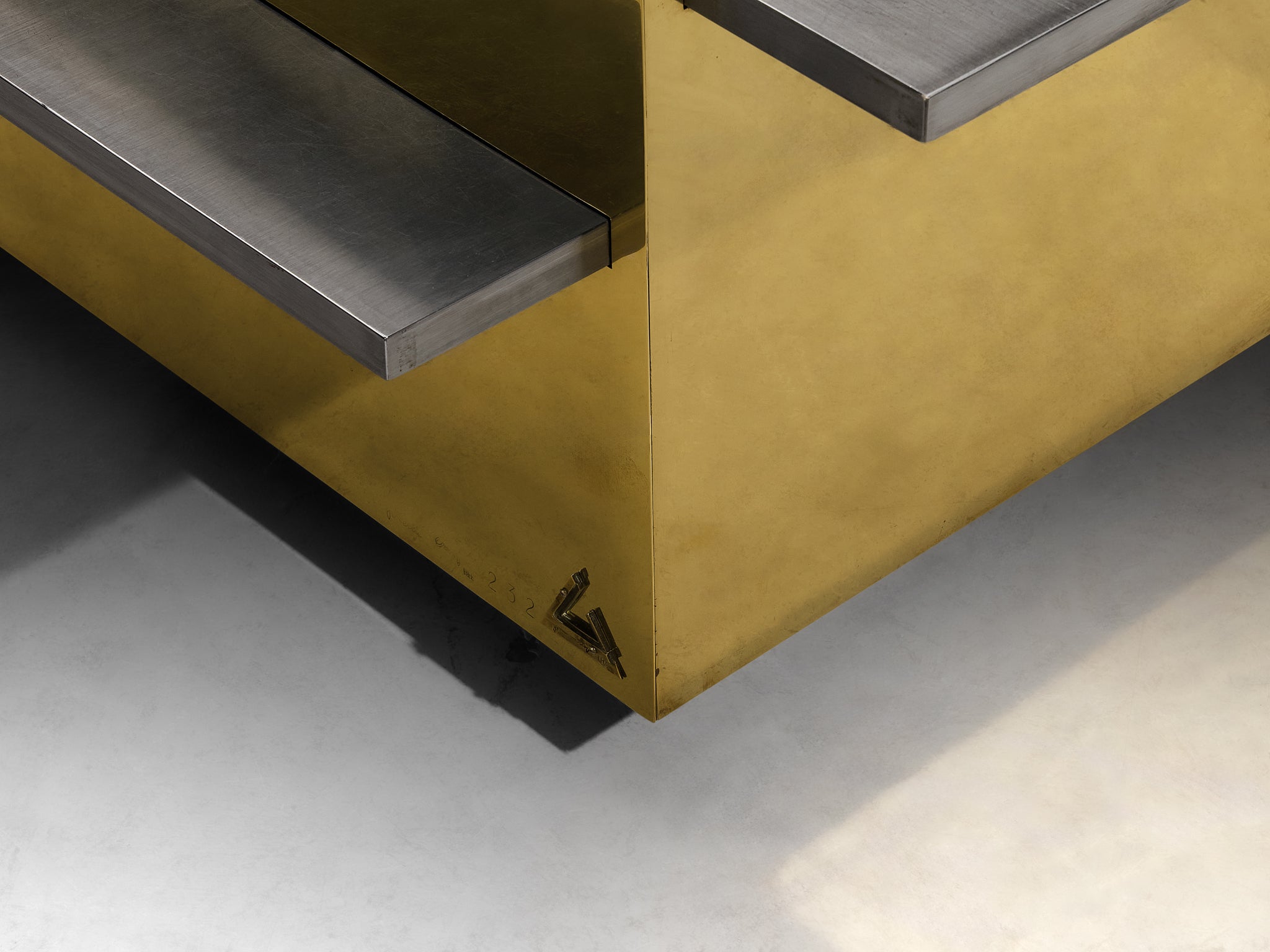 Gabriella Crespi Limited Edition ‘Cubo Magico’ Coffee Table in Brass Tables Morentz