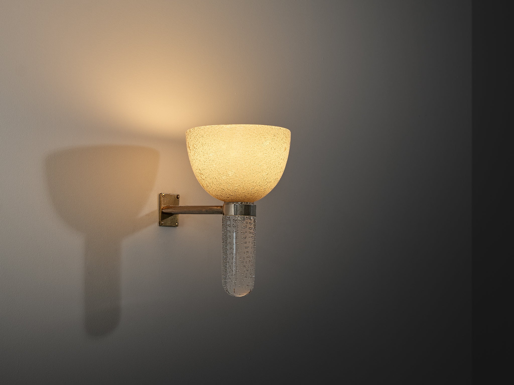 Seguso Vetri d'Arte Wall Light in Murano Pulegoso Glass