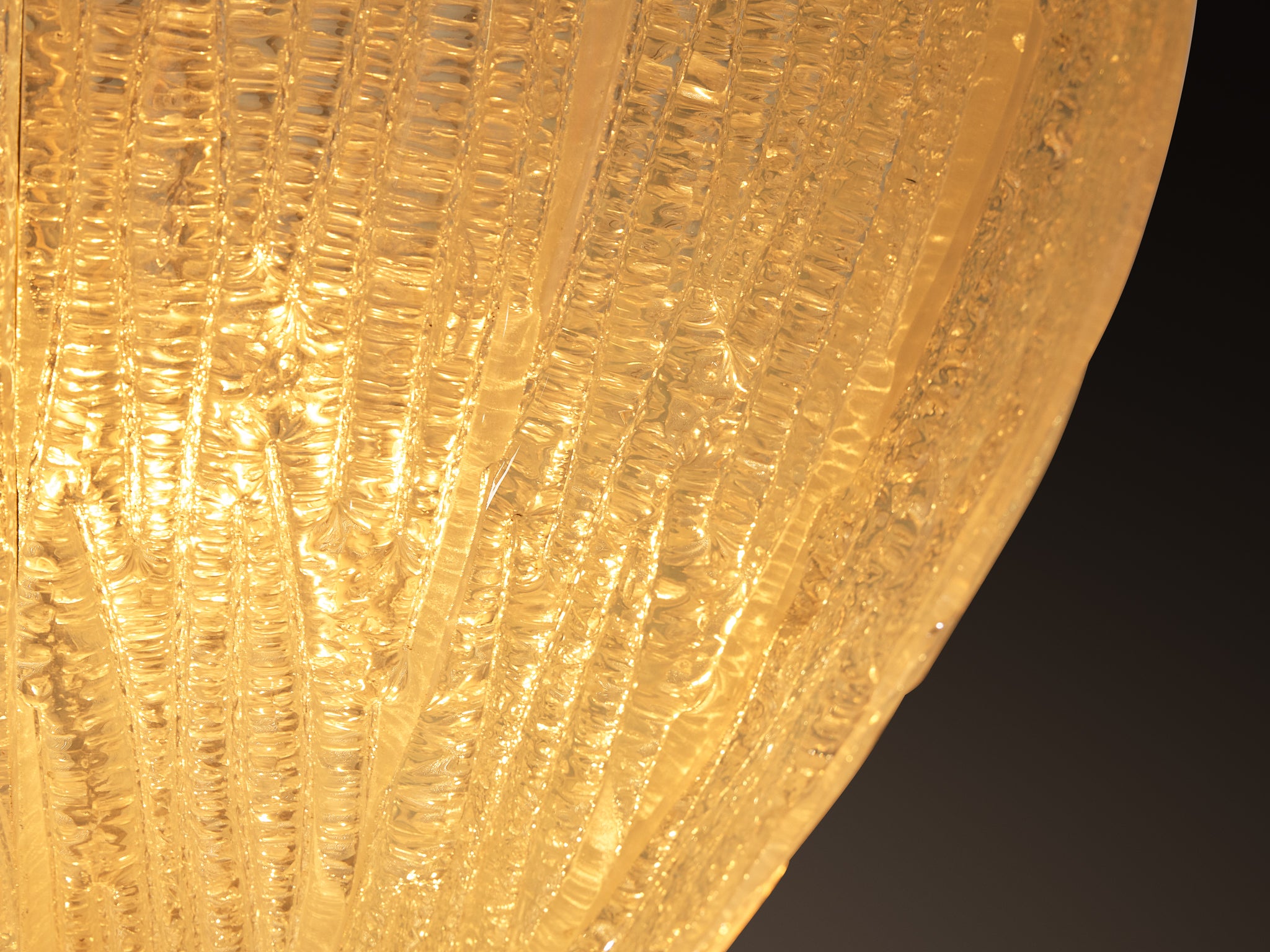 Large Italian Art Deco Pendant Lamp with Iridescent Opal Glow Glass￼ Lighting Morentz