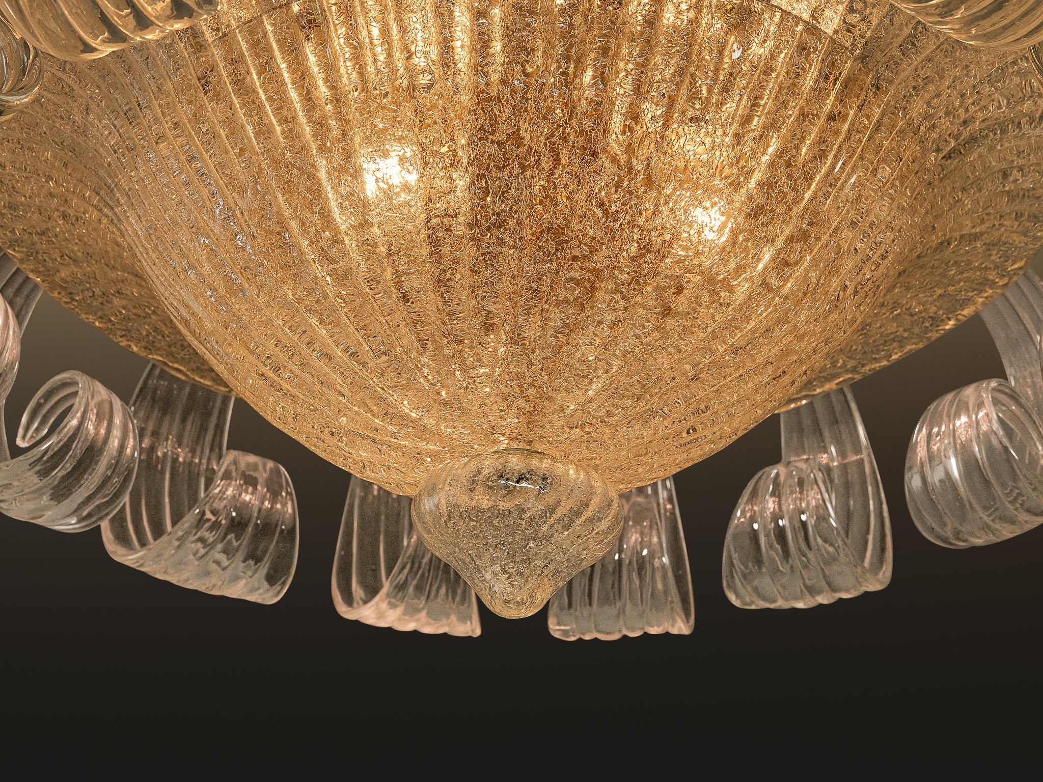 Italian Art Deco Medusa Shaped Pair of Chandeliers in Murano Glass Lighting Morentz