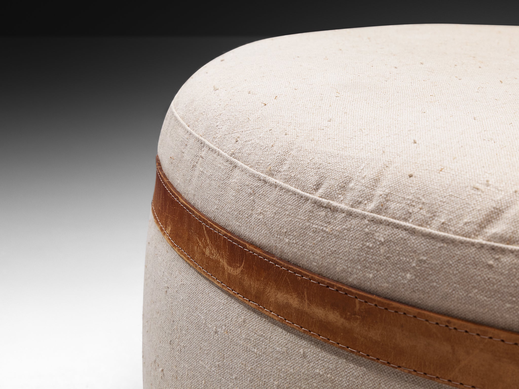 Ivan Schlechter Ottoman in Fabric and Leather Seating Morentz