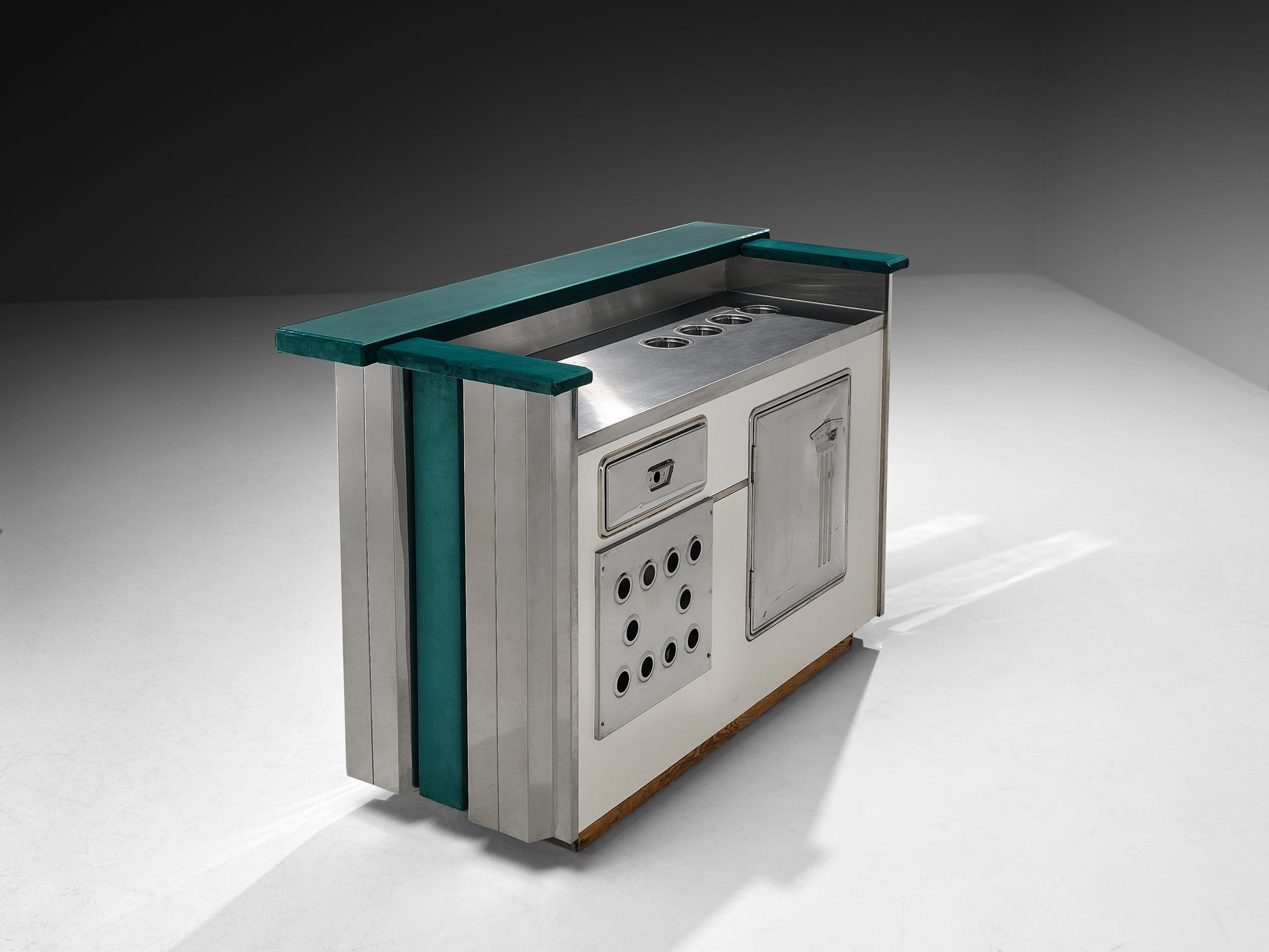 Hollywood Regency Bar Cabinet in the Style of Willy Rizzo Case pieces and storage cabinets Morentz