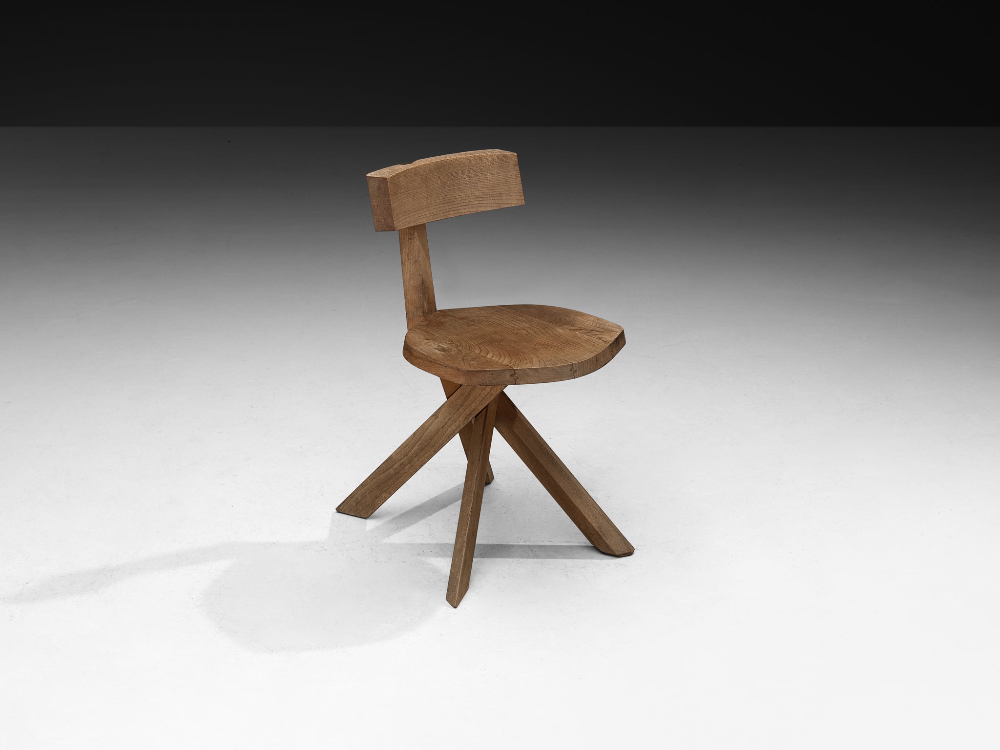 Pierre Chapo 'S34A' Sculptural Chair in Solid Elm