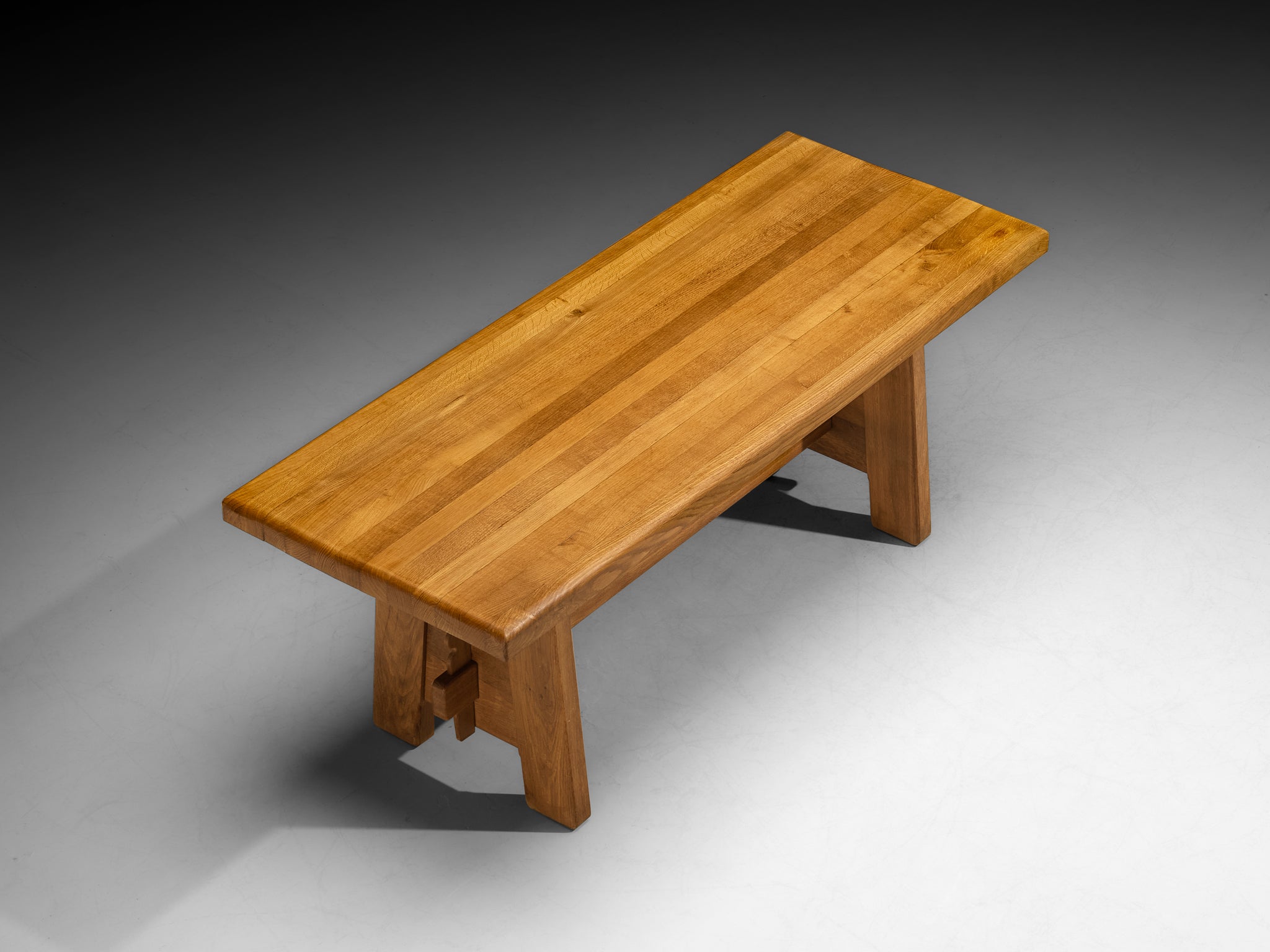 Rustic Modern French Dining Table in Oak 1950s