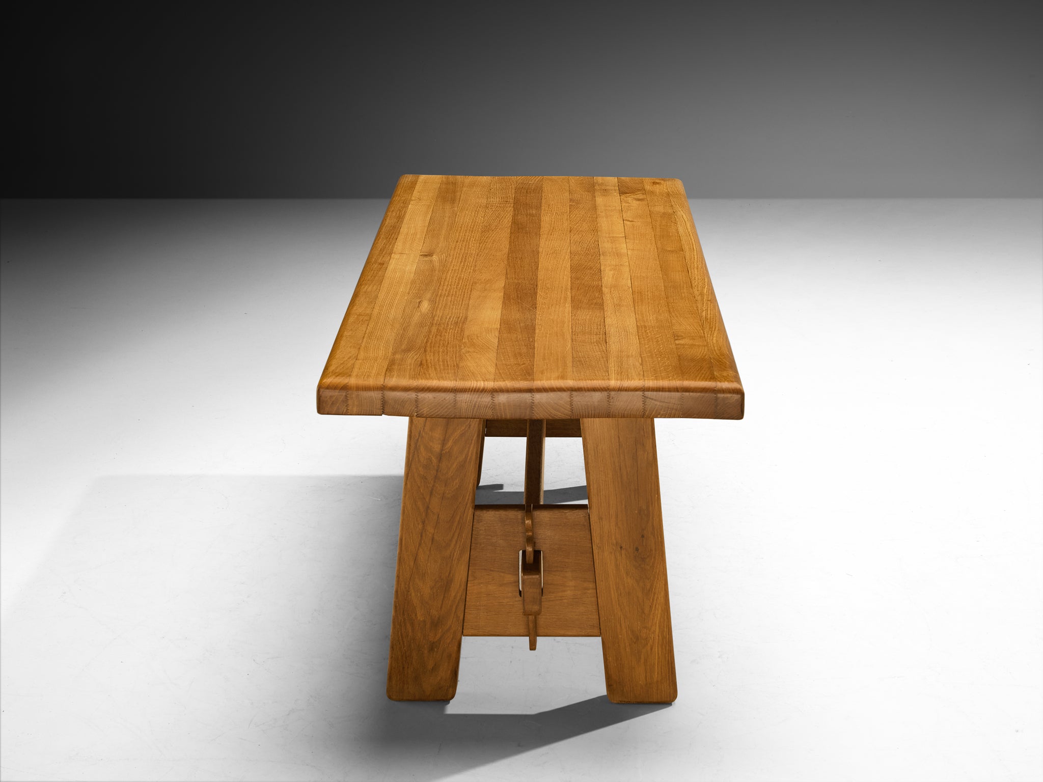 Rustic Modern French Dining Table in Oak 1950s