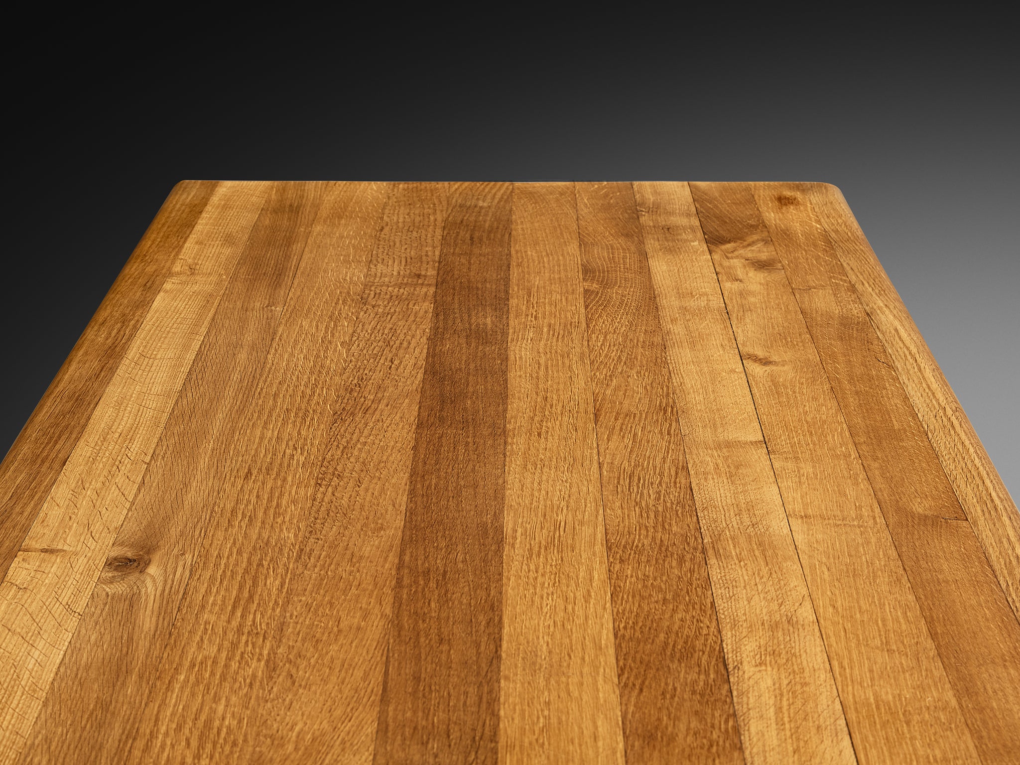 Rustic Modern French Dining Table in Oak 1950s
