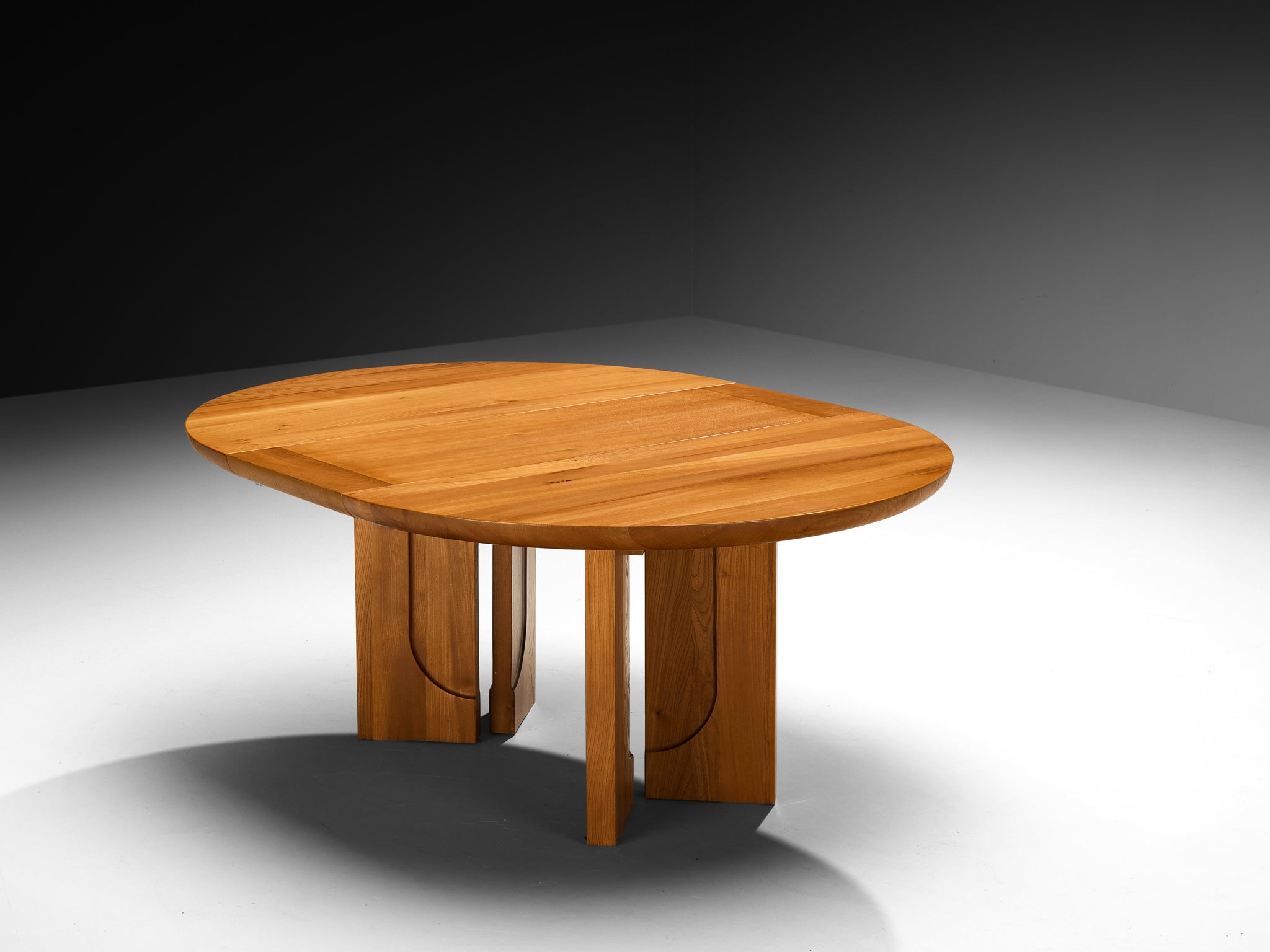 Luigi Gorgoni for Roche Bobois Post-Modern Extendable Elm Dining Table Tables Morentz