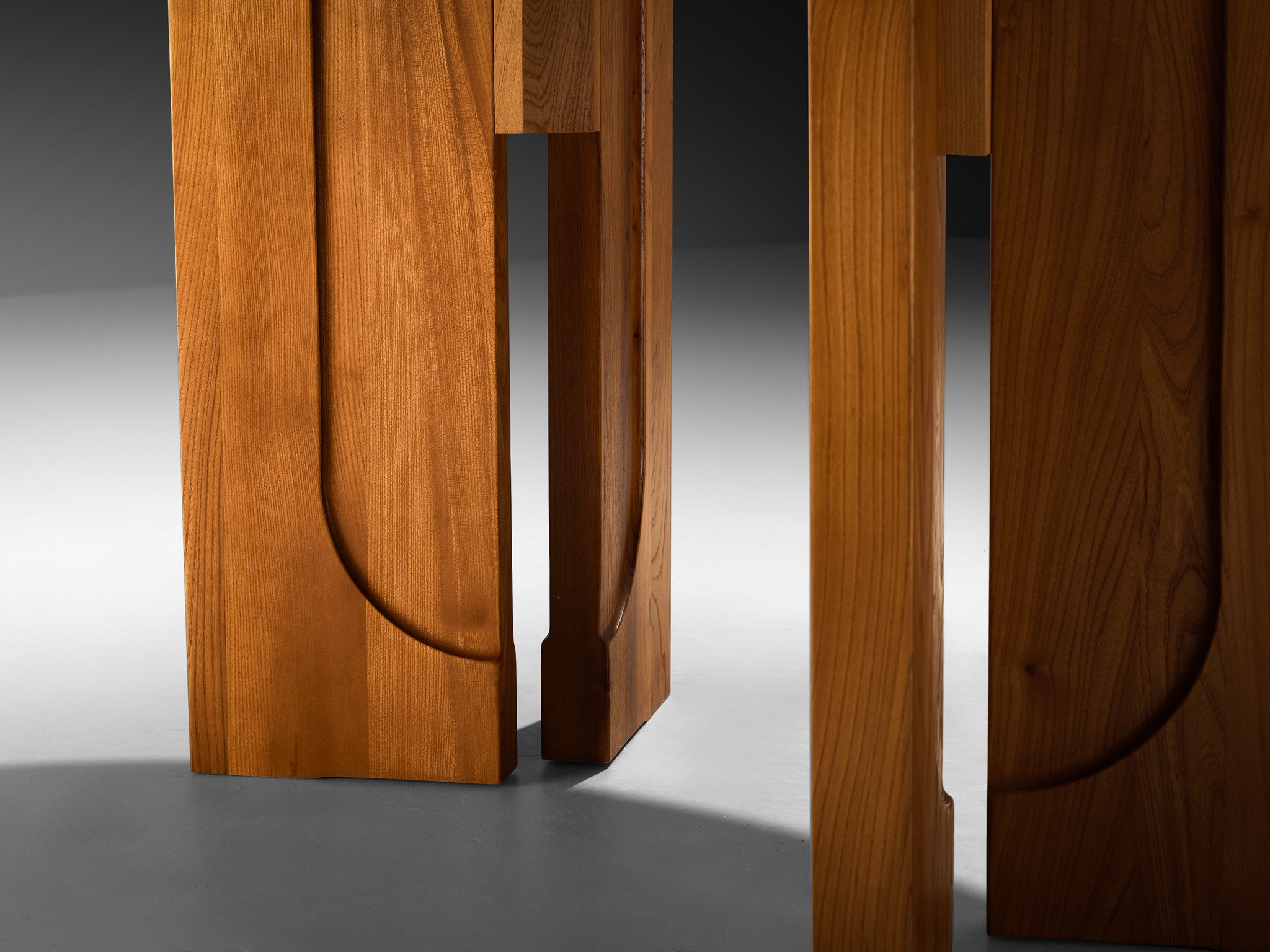 Luigi Gorgoni for Roche Bobois Post-Modern Extendable Elm Dining Table Tables Morentz