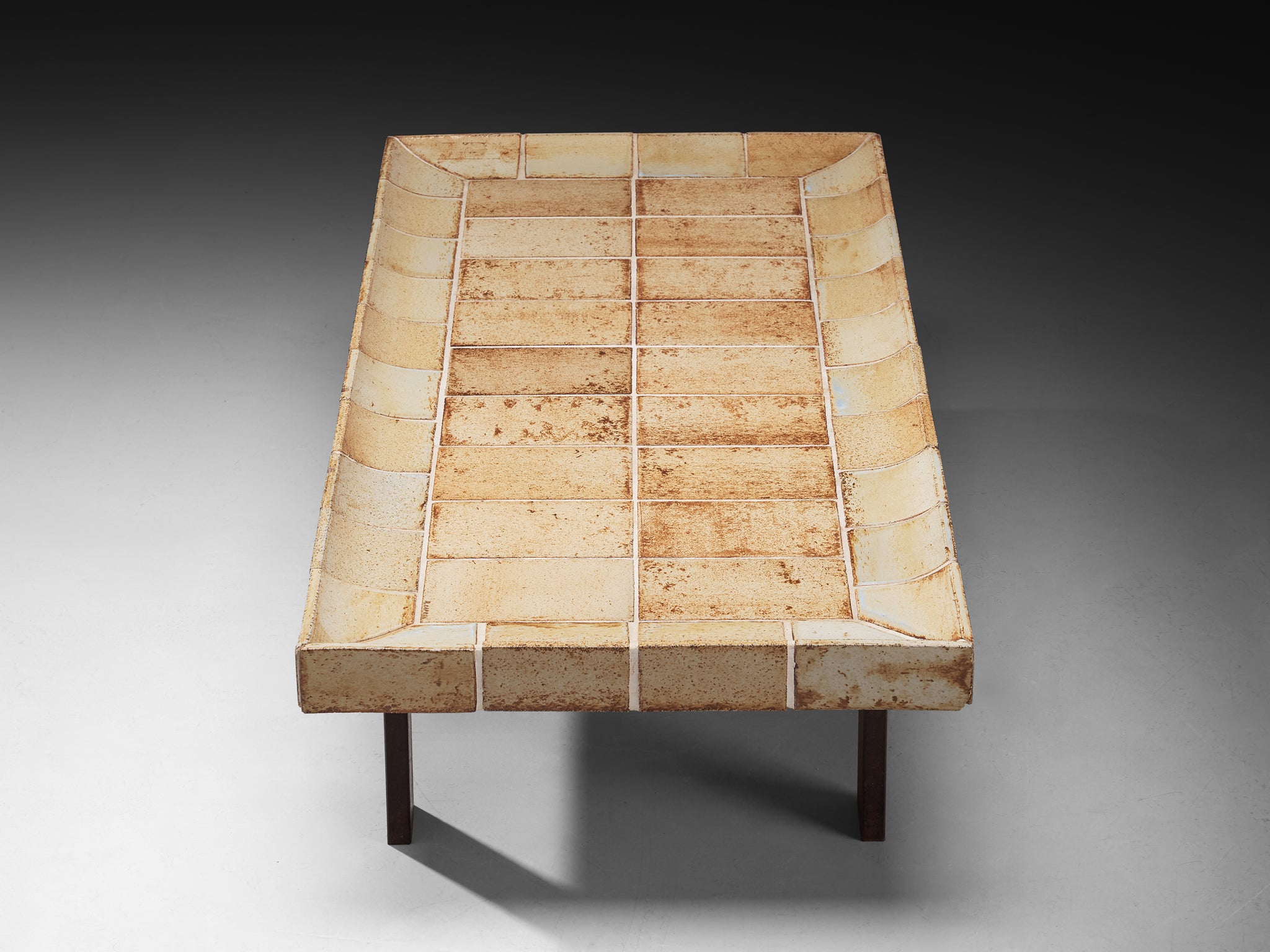 Roger Capron 'Cuvette' Coffee Table in Ceramic and Iron Tables Morentz