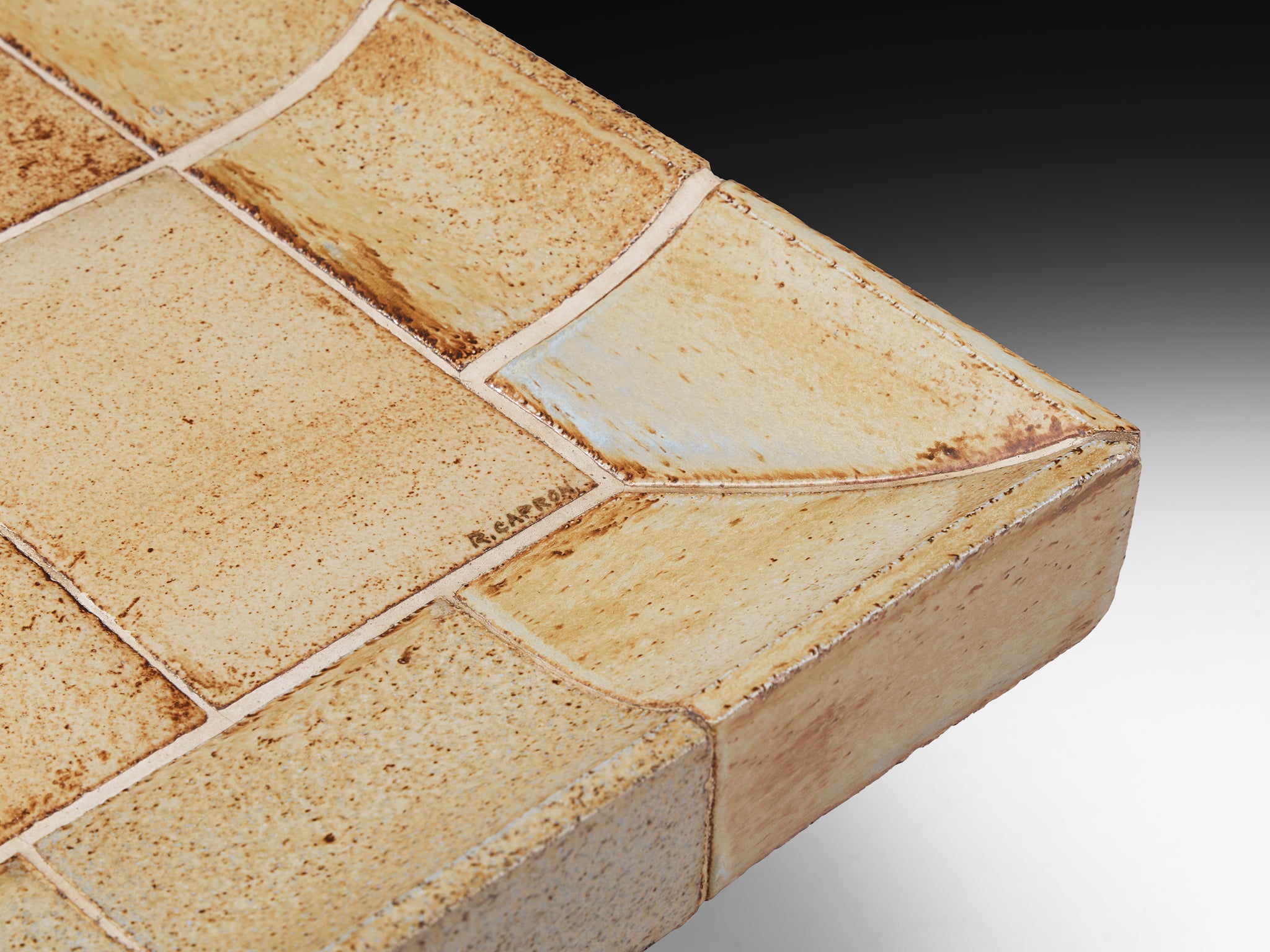 Roger Capron 'Cuvette' Coffee Table in Ceramic and Iron Tables Morentz