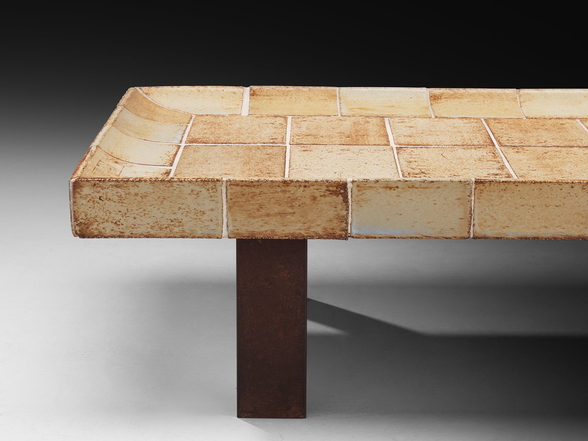 Roger Capron 'Cuvette' Coffee Table in Ceramic and Iron Tables Morentz