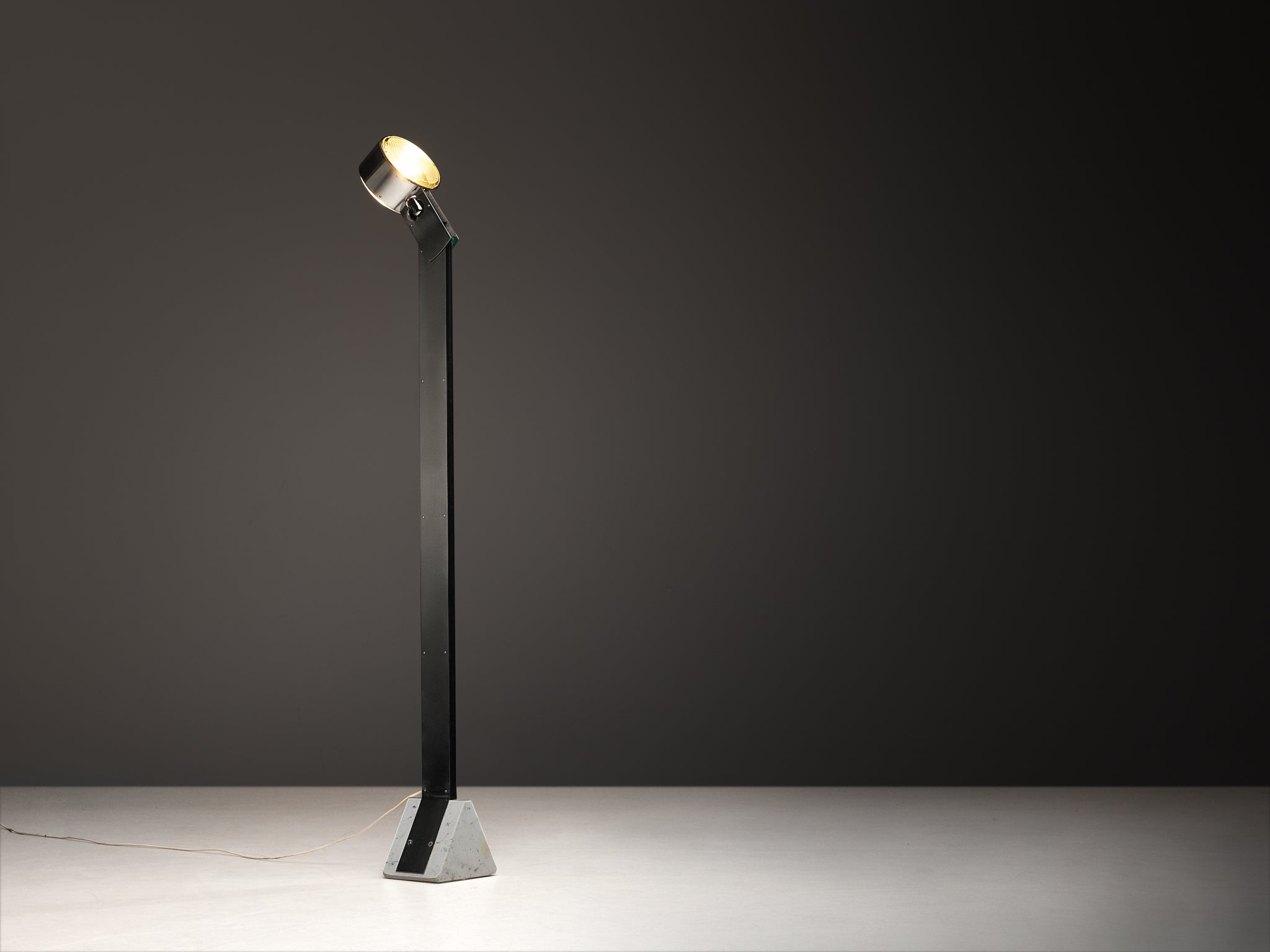 Rare G. Fantinato for Febo Luce 'Faro' Floor Lamp in Steel and Marble Lighting Morentz