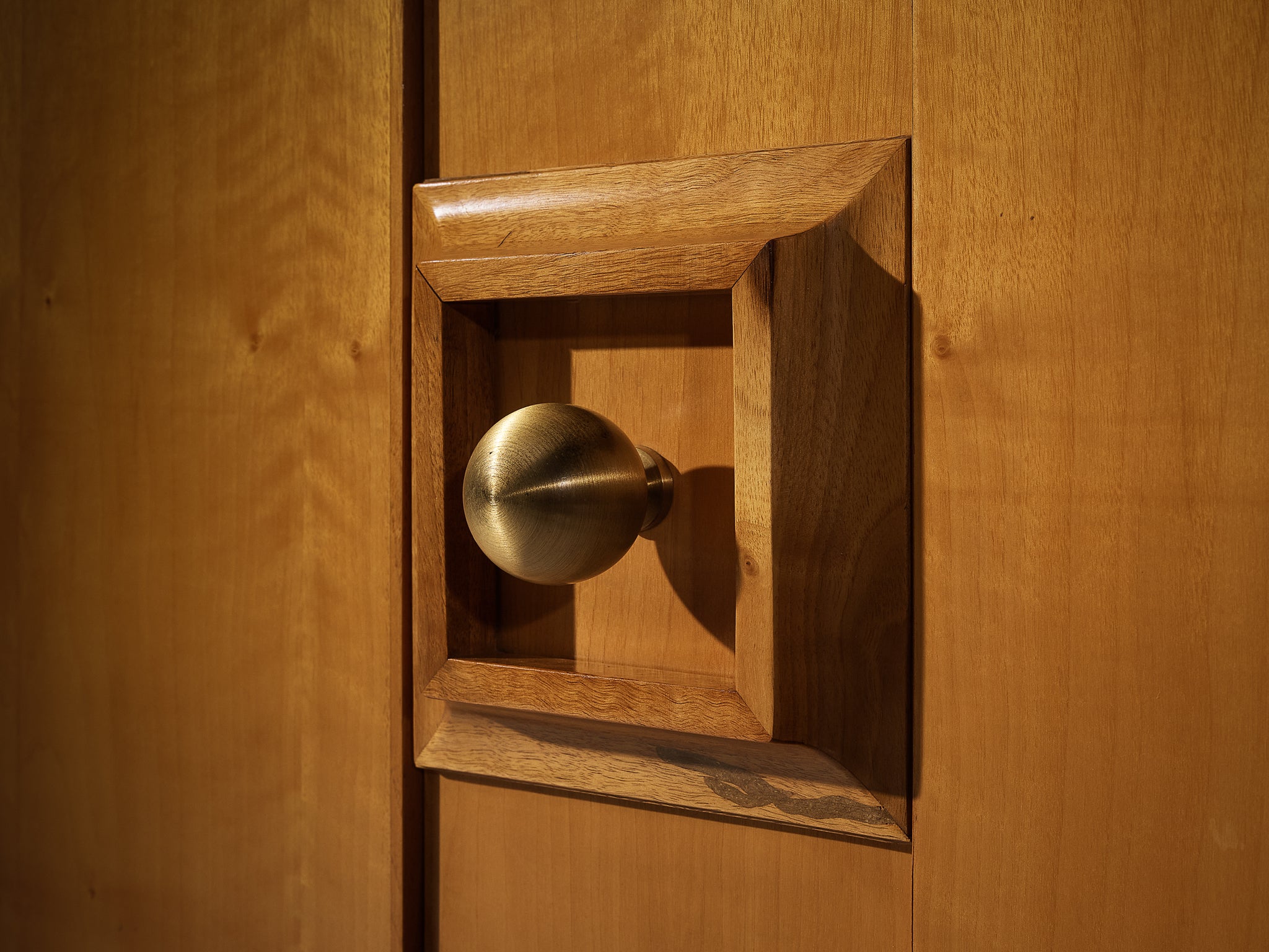 Large Italian Postmodern Wall Unit in Walnut and Brass Case pieces and storage cabinets Morentz