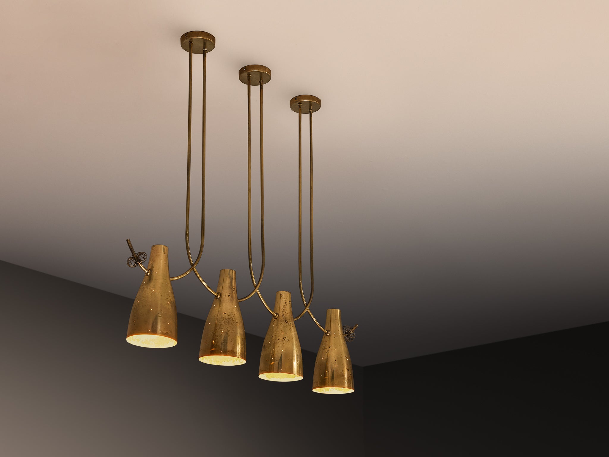 Rare Paavo Tynell for Taito Oy Model '10103/4' Chandelier in Brass