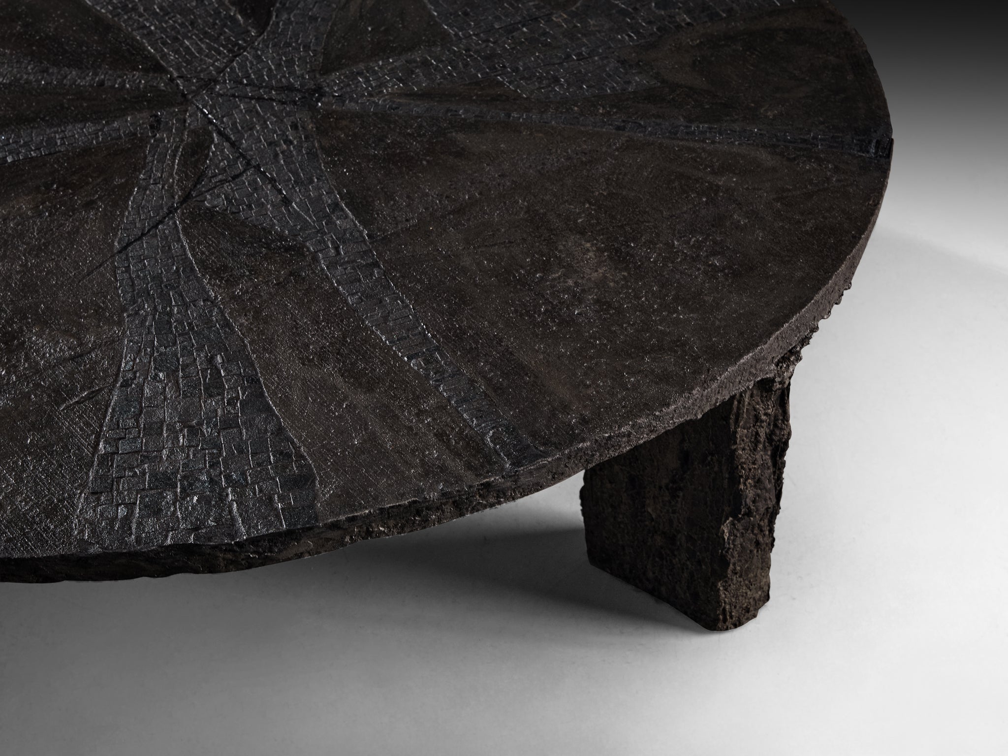 Pia Manu Coffee Table in Enameled Concrete and Brazilian Quartzite Tables Morentz