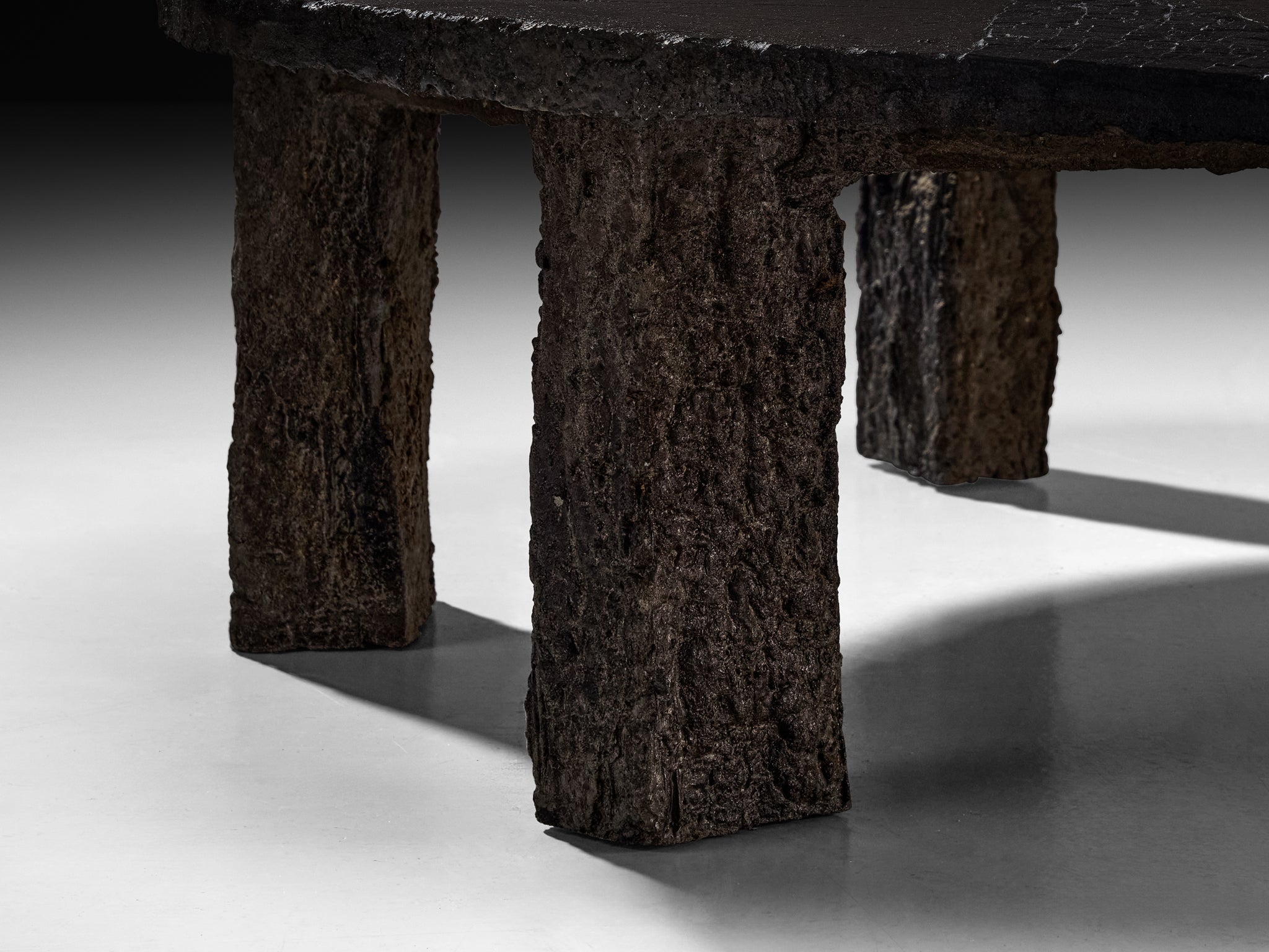 Pia Manu Coffee Table in Enameled Concrete and Brazilian Quartzite Tables Morentz