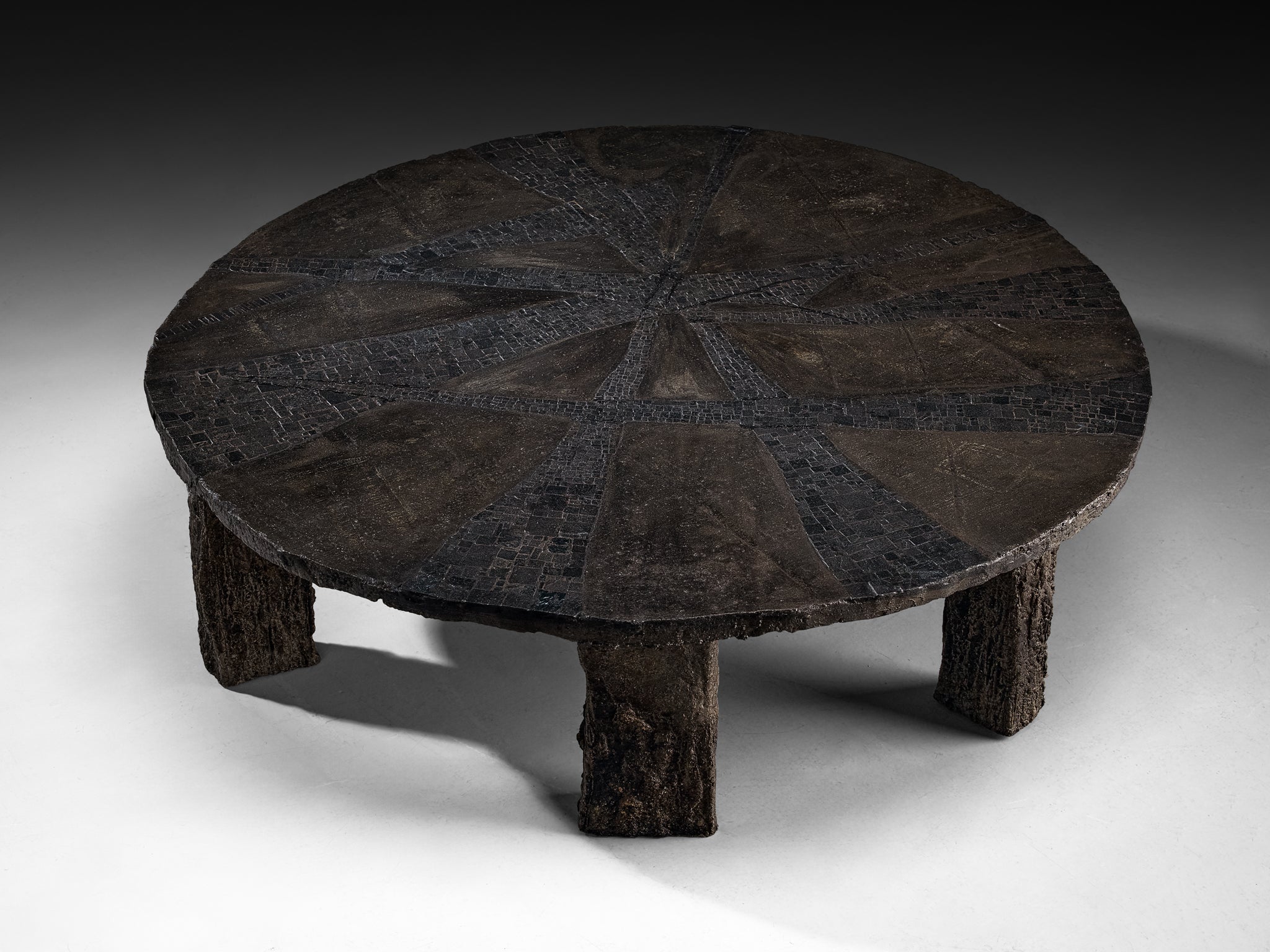 Pia Manu Coffee Table in Enameled Concrete and Brazilian Quartzite Tables Morentz