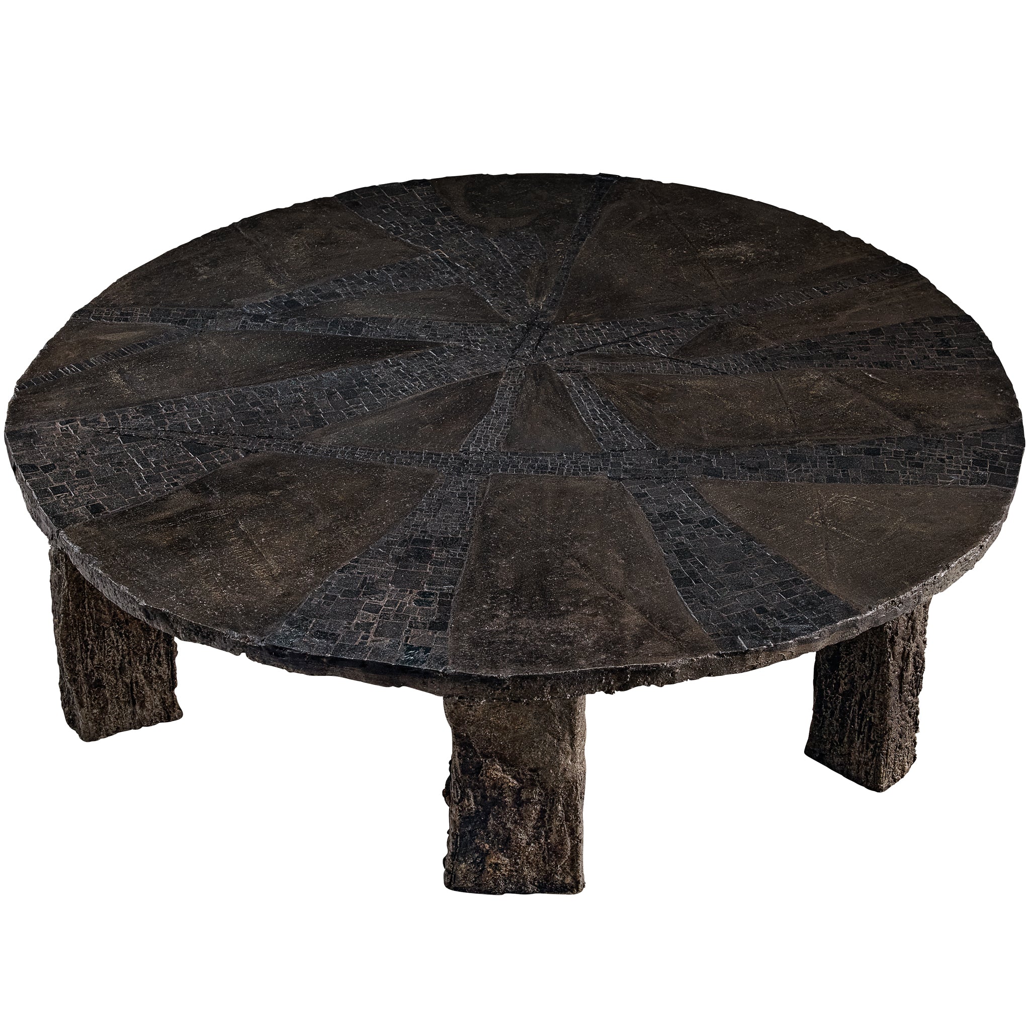 Pia Manu Coffee Table in Enameled Concrete and Brazilian Quartzite Tables Morentz
