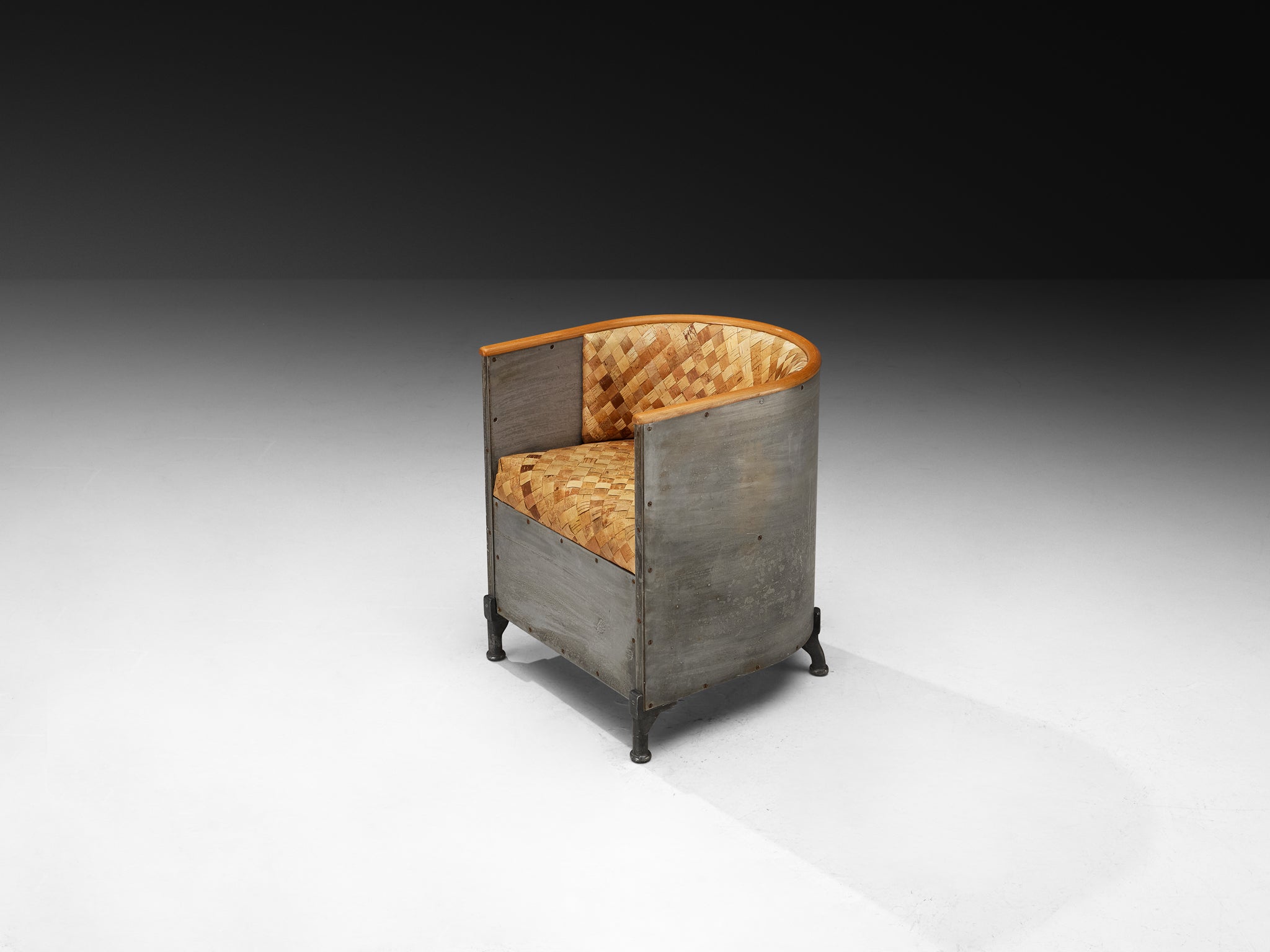 Mats Theselius 'Aluminium' Lounge Chair in Woven Birch Bark Seating Morentz