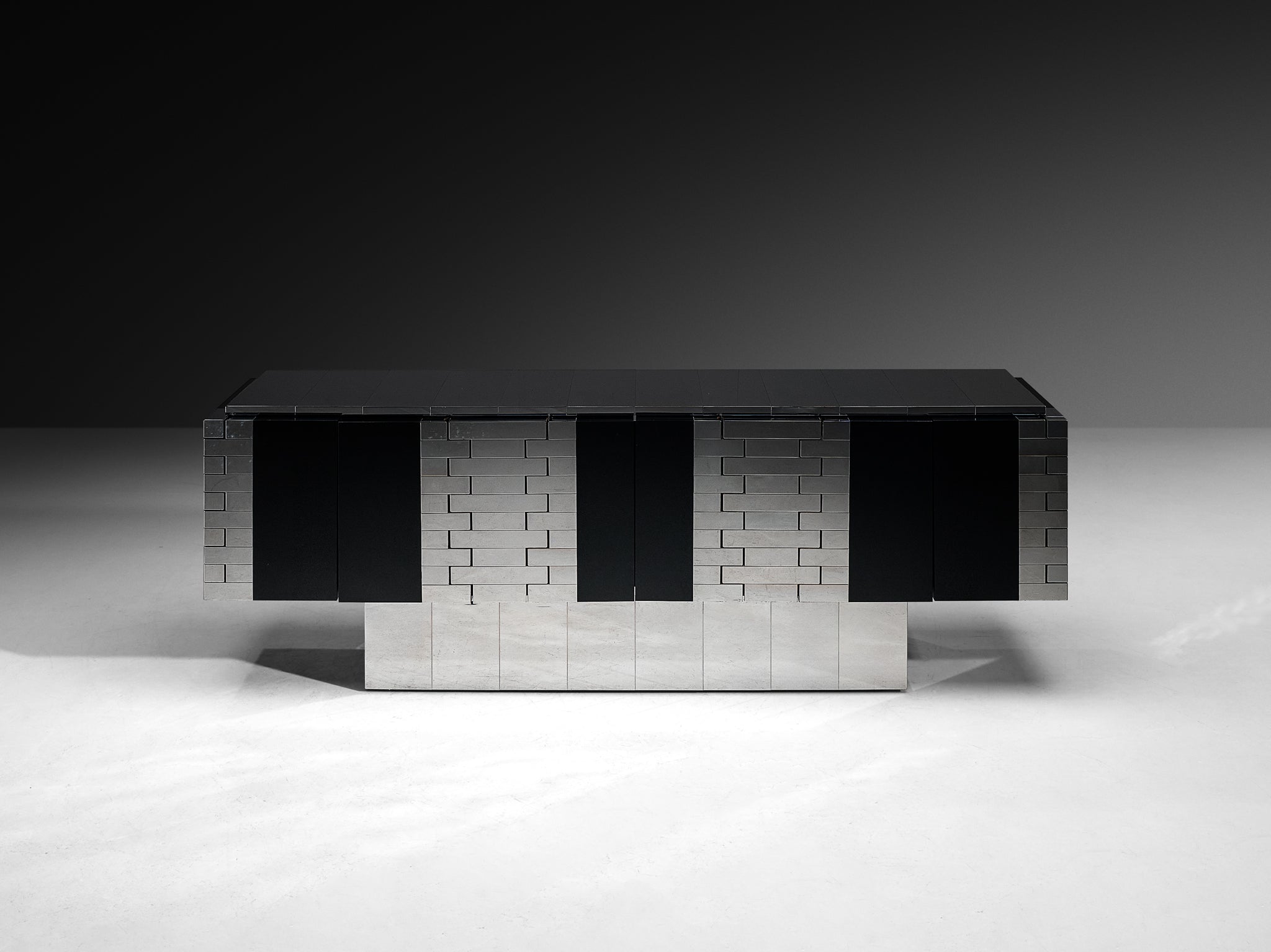 Paul Evans for Directional Rare 'Cityscape' or 'Steel Hinged' Sideboard in Chrome Case pieces and storage cabinets Morentz