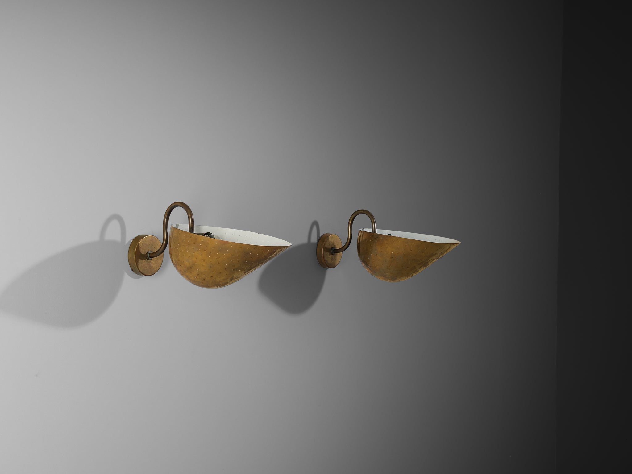 Carl-Axel Acking '5019' Wall Lights in Perforated Brass Lighting Morentz
