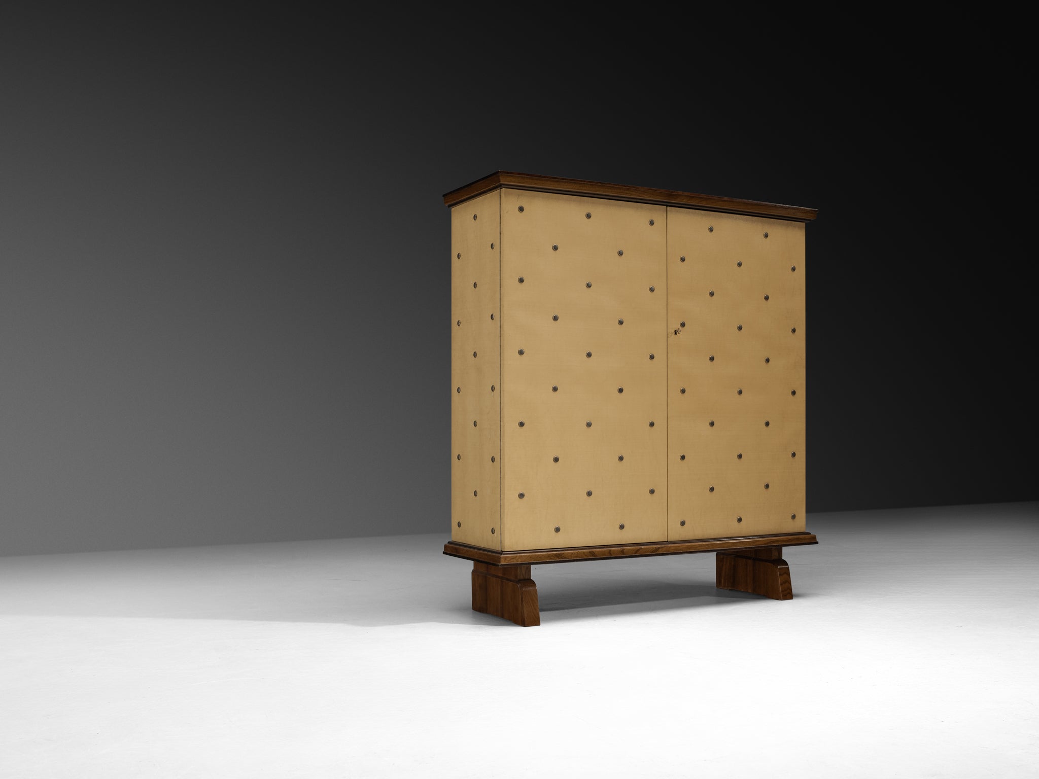 Otto Schulz for Boet Rare Cabinet with Brass Nails