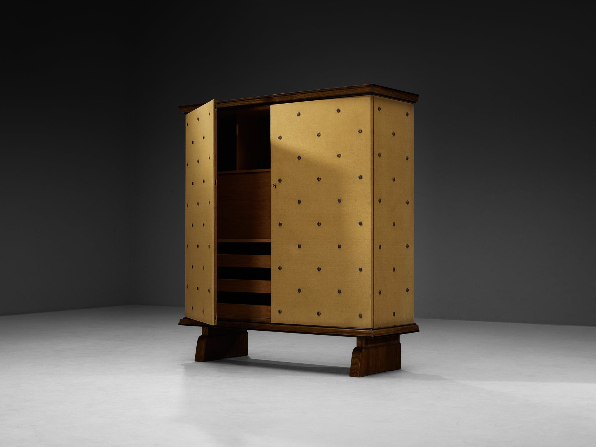 Otto Schulz for Boet Rare Cabinet with Brass Nails Case pieces and storage cabinets Morentz