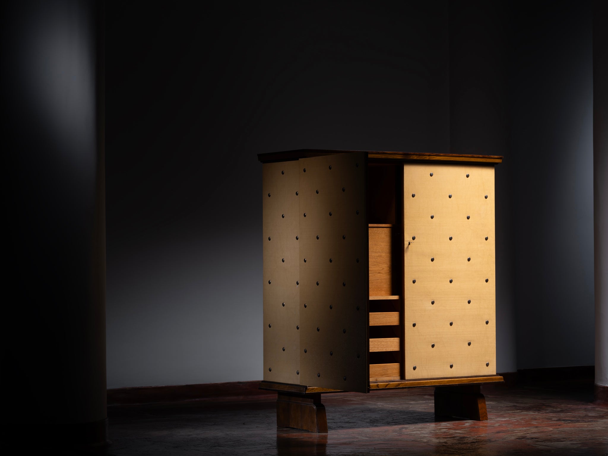 Otto Schulz for Boet Rare Cabinet with Brass Nails Case pieces and storage cabinets Morentz