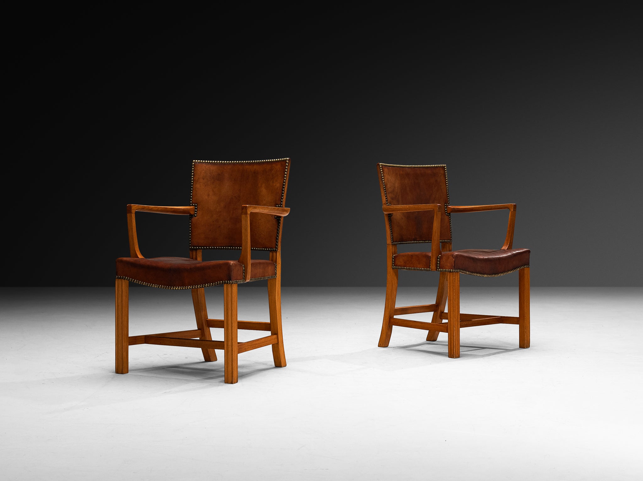 Kaare Klint Original Rare Set of Ten '3758A' Armchairs in Niger Leather Seating Morentz