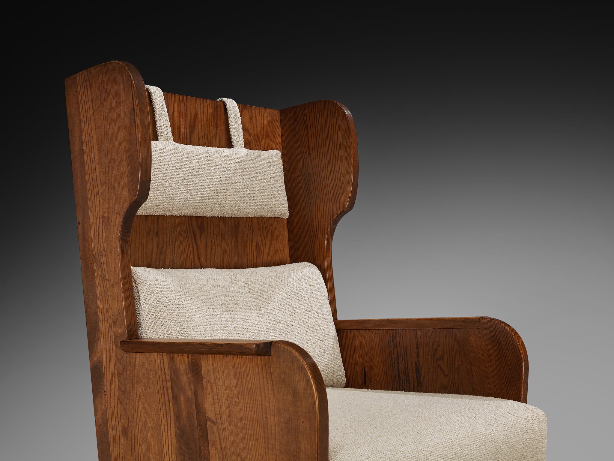 Axel Einar Hjorth 'Lovö' Lounge Chair in Solid Pine