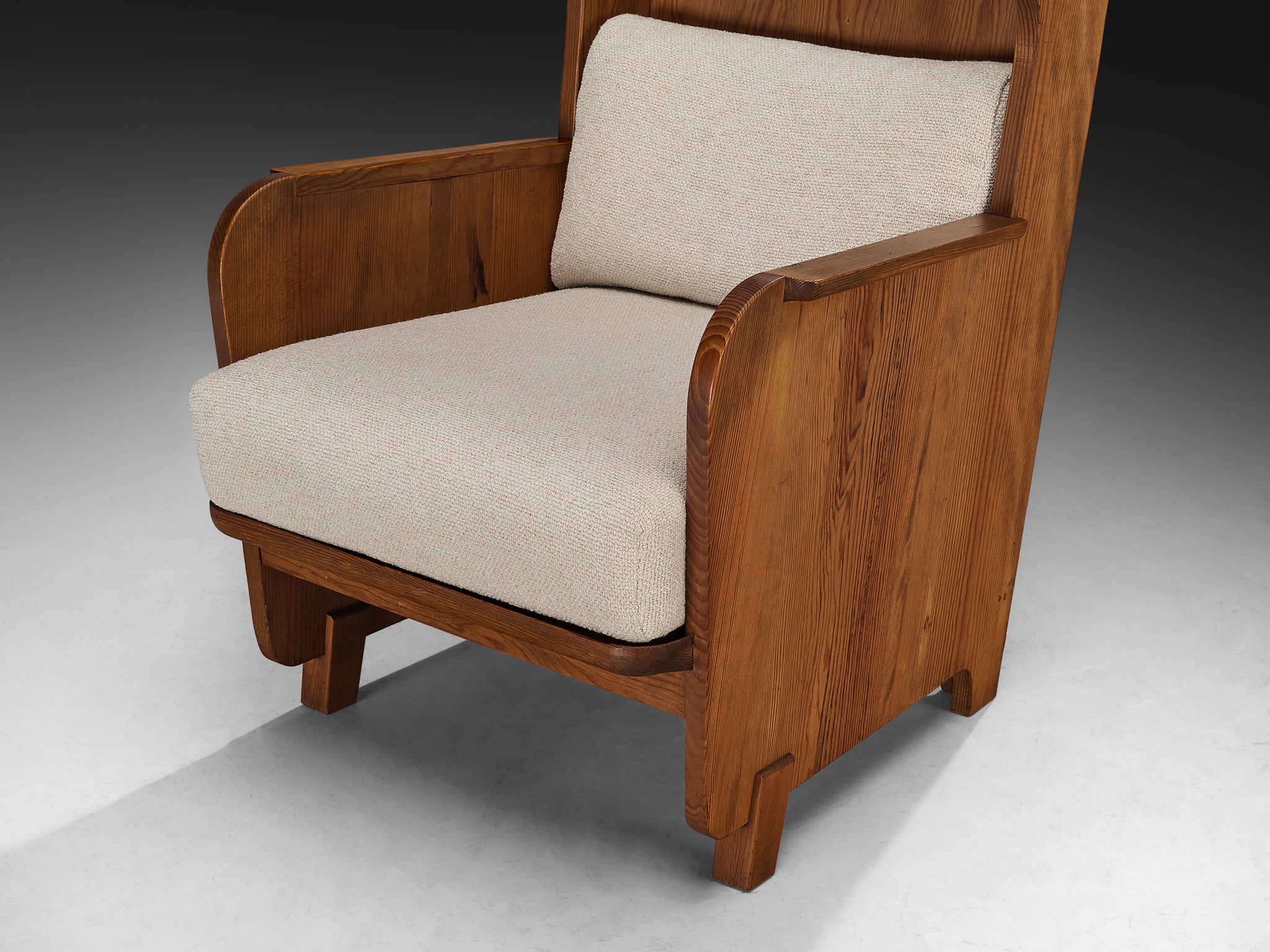 Axel Einar Hjorth 'Lovö' Lounge Chair in Solid Pine