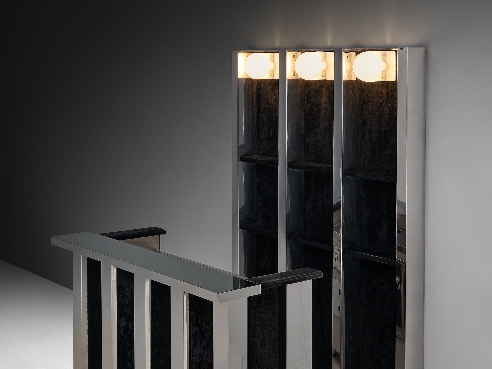 Hollywood Regency Bar Cabinet in the Style of Willy Rizzo Case pieces and storage cabinets Morentz