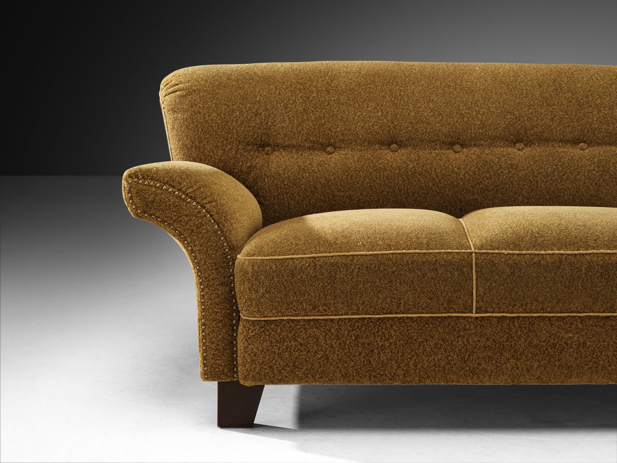 Art Deco Sofa Three Seat Sofa with Curved Form Seating Morentz