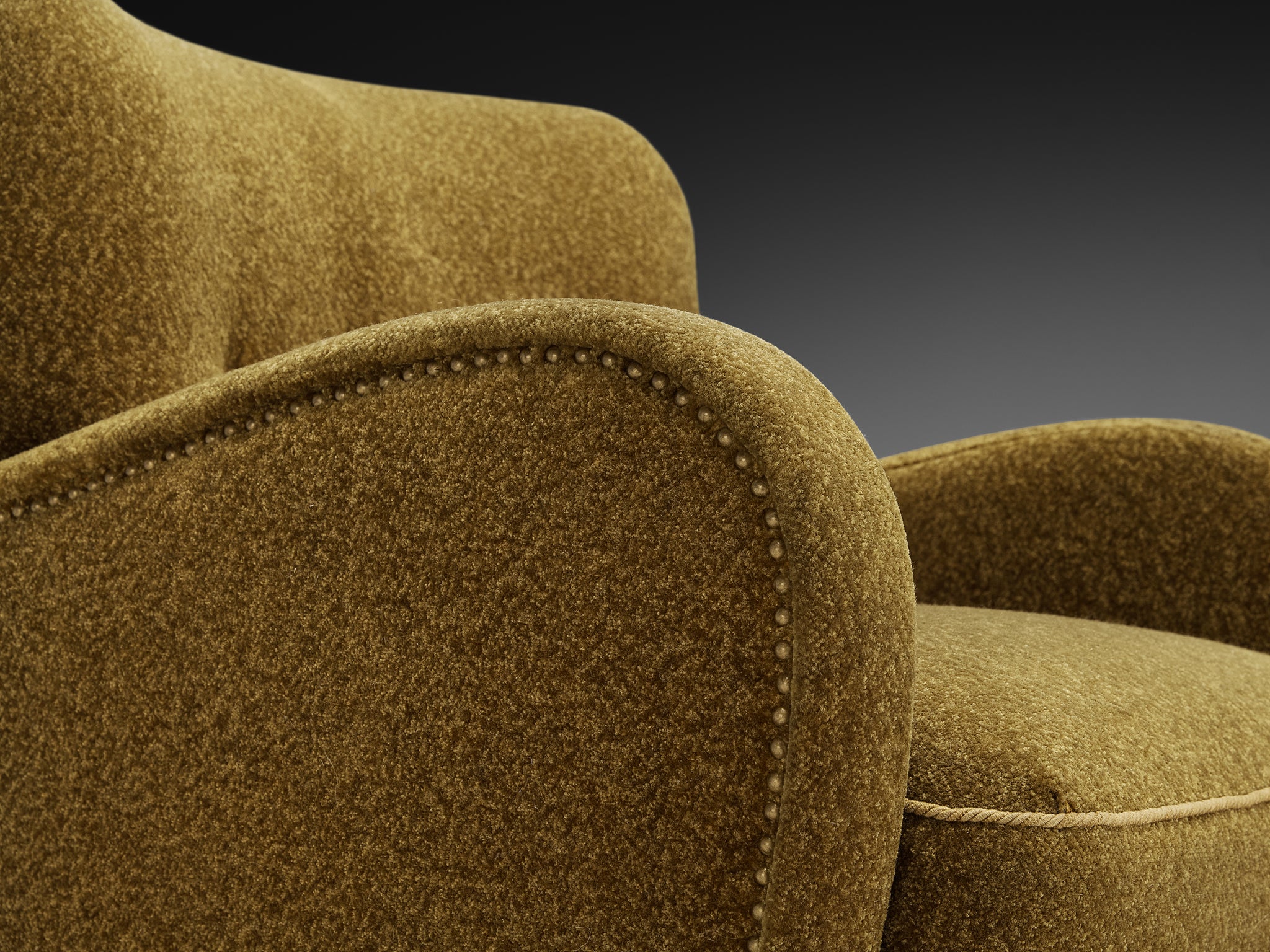 Art Deco Lounge Chairs with Sculpted Curved Form Seating Morentz