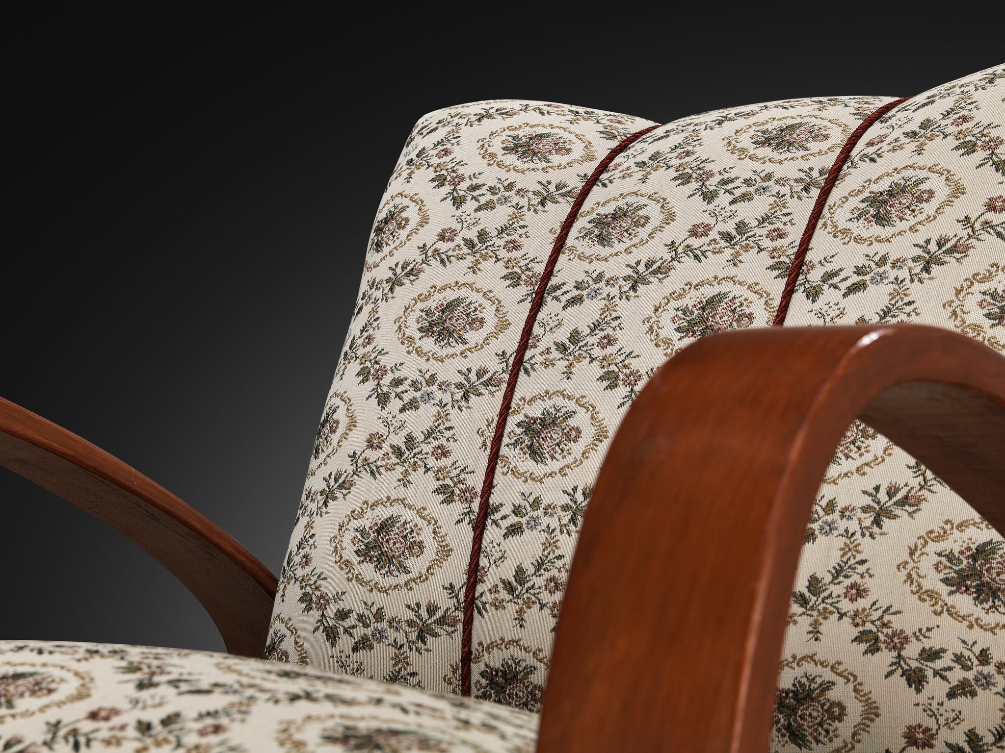 Pair of Art Deco Lounge Chairs with Sculptural Organic Form Seating Morentz