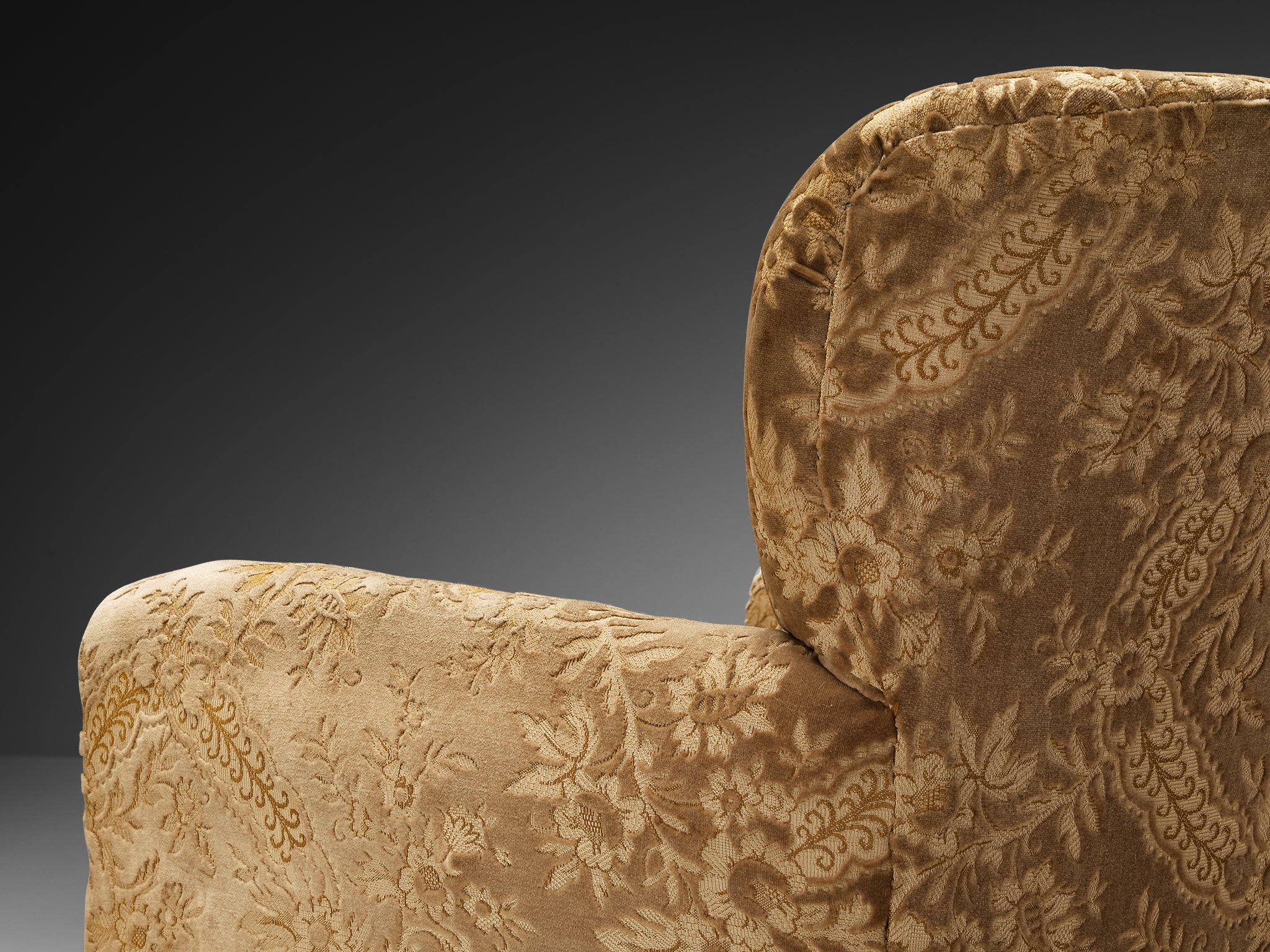 Mid-Century 1940s Lounge Chair in Floral Upholstery Seating Morentz