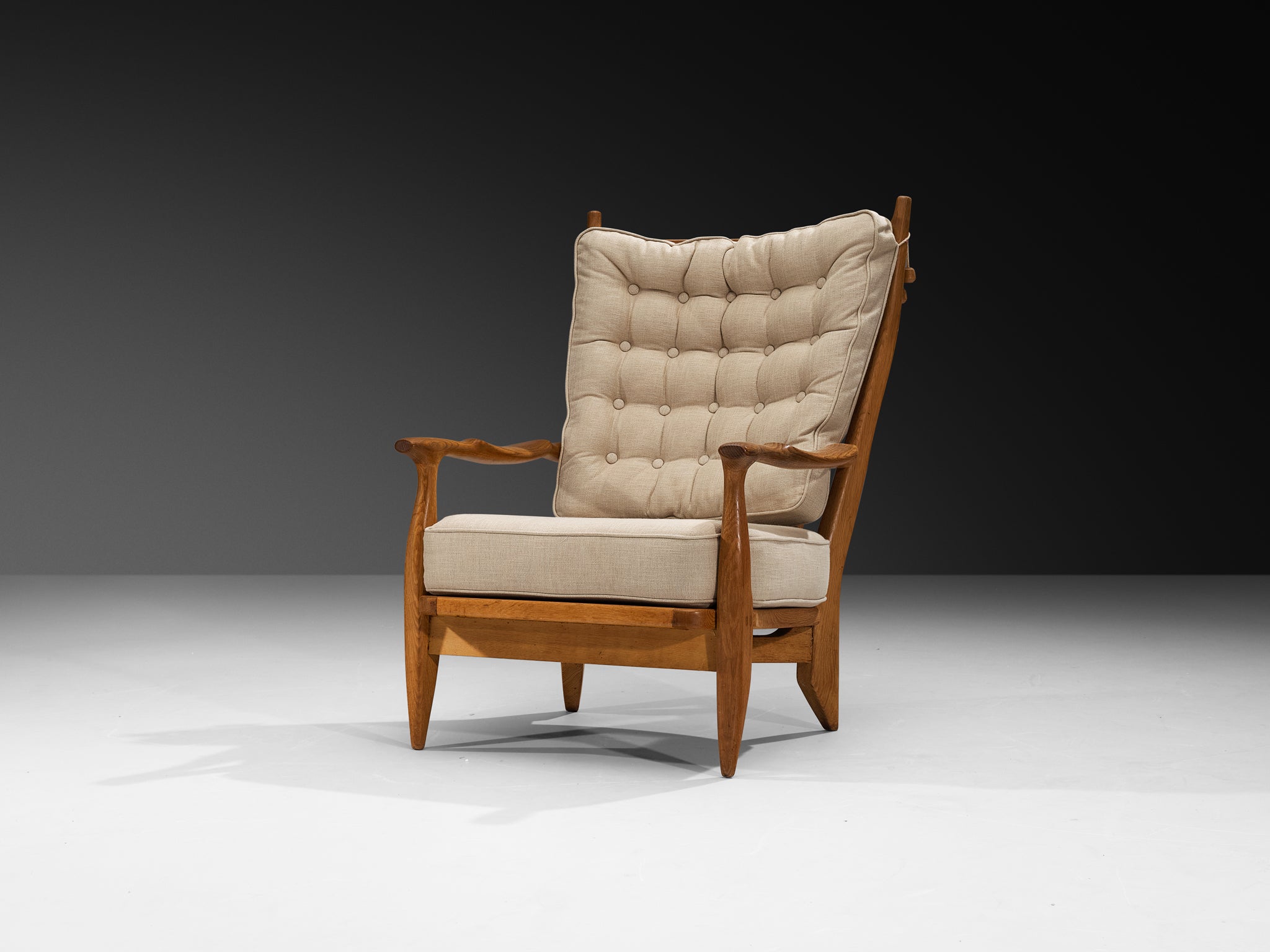 Guillerme & Chambron for Votre Maison Pair of 'Edouard' Lounge Chairs in Oak Seating Morentz