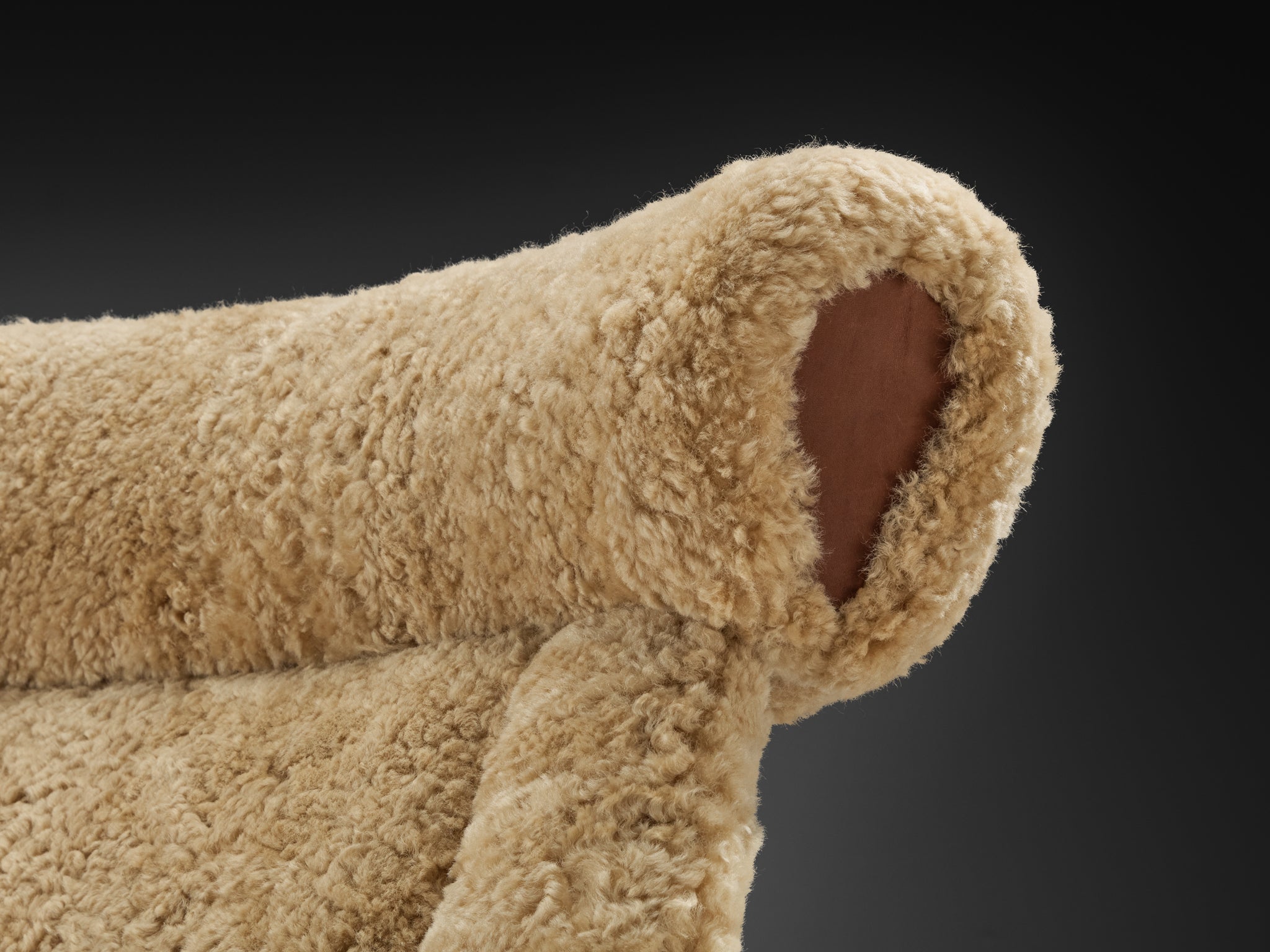 Illum Wikkelsø 'Ox' Lounge Chair in Beige Sheepskin Seating Morentz